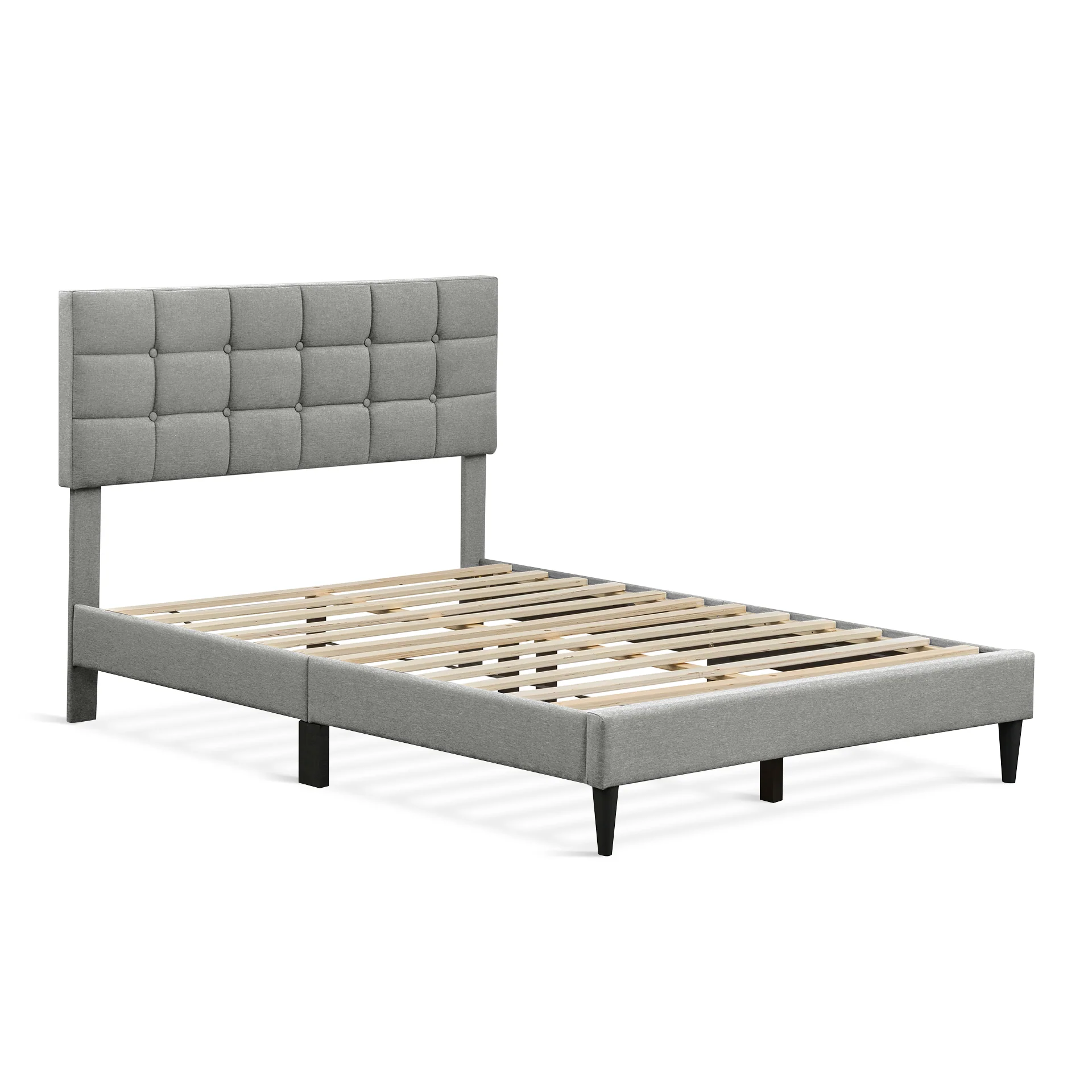 Aspen Double Fabric Bed Frame - Stone - Image 4