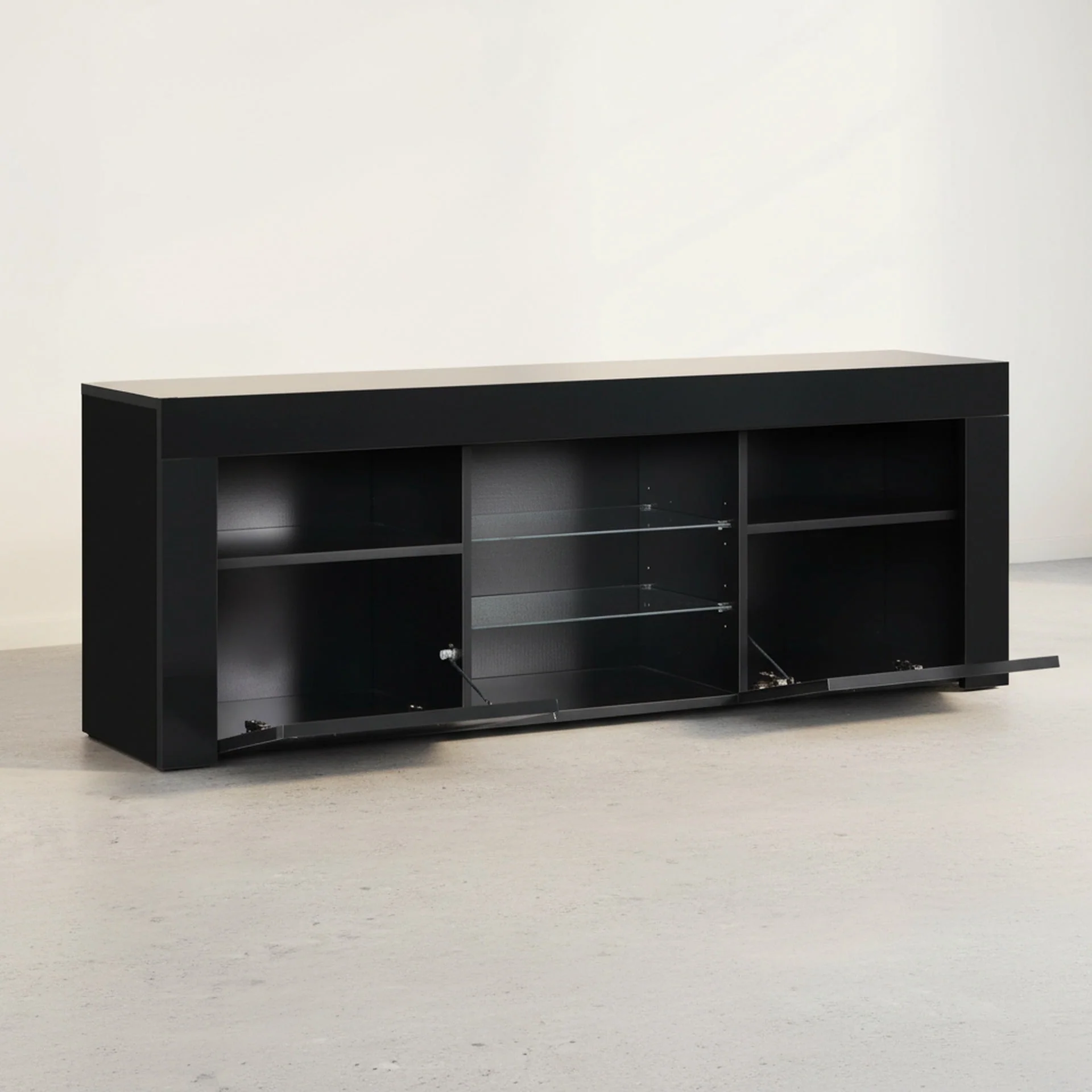 Atka 1.45m LED Entertainment Unit - Black - Image 12