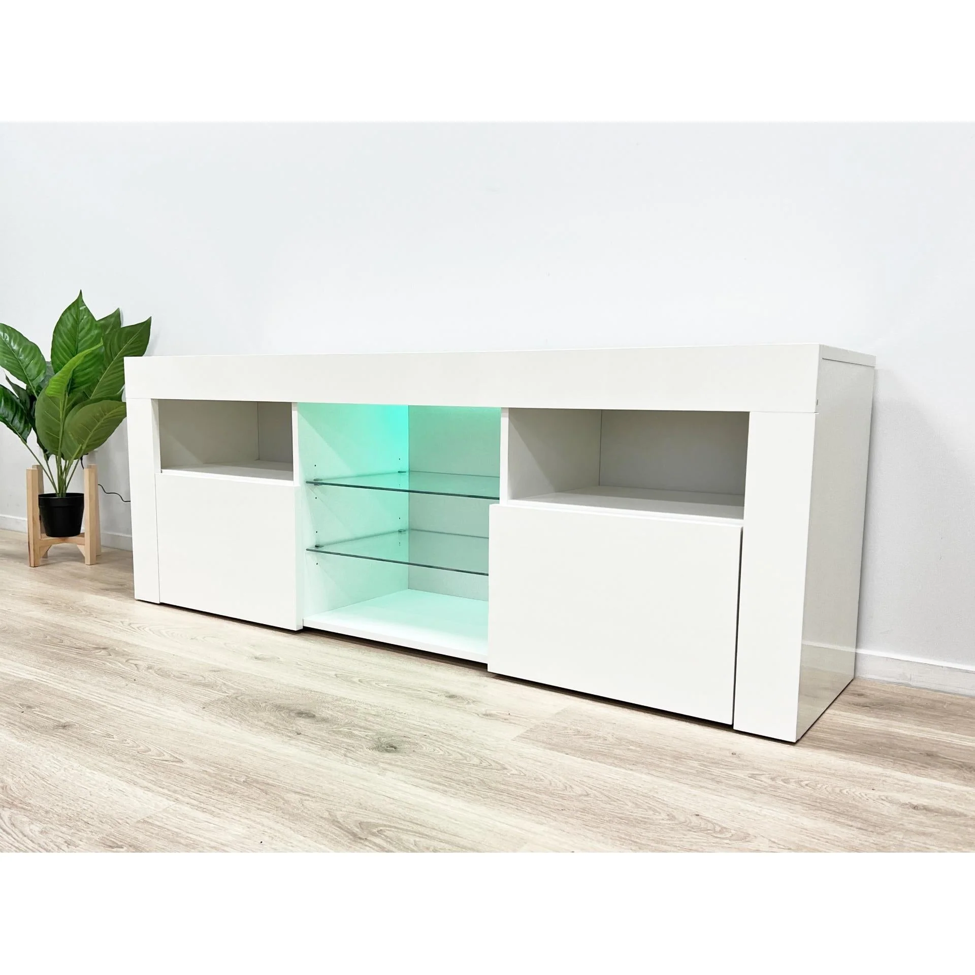 Atka 1.45m LED Entertainment Unit - White - Image 8