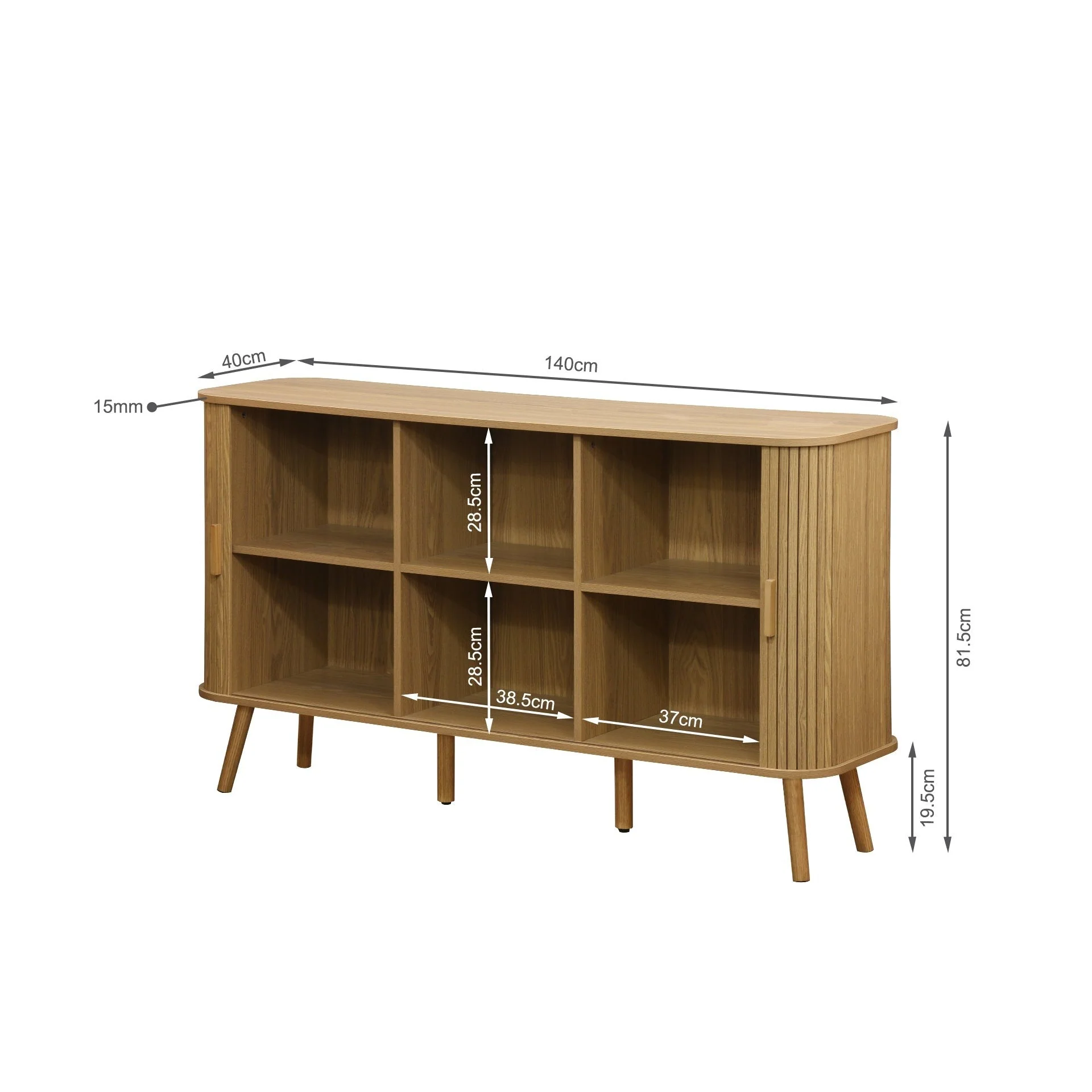 Atlantic 2 Door Sideboard Buffet Table - Natural - Image 10