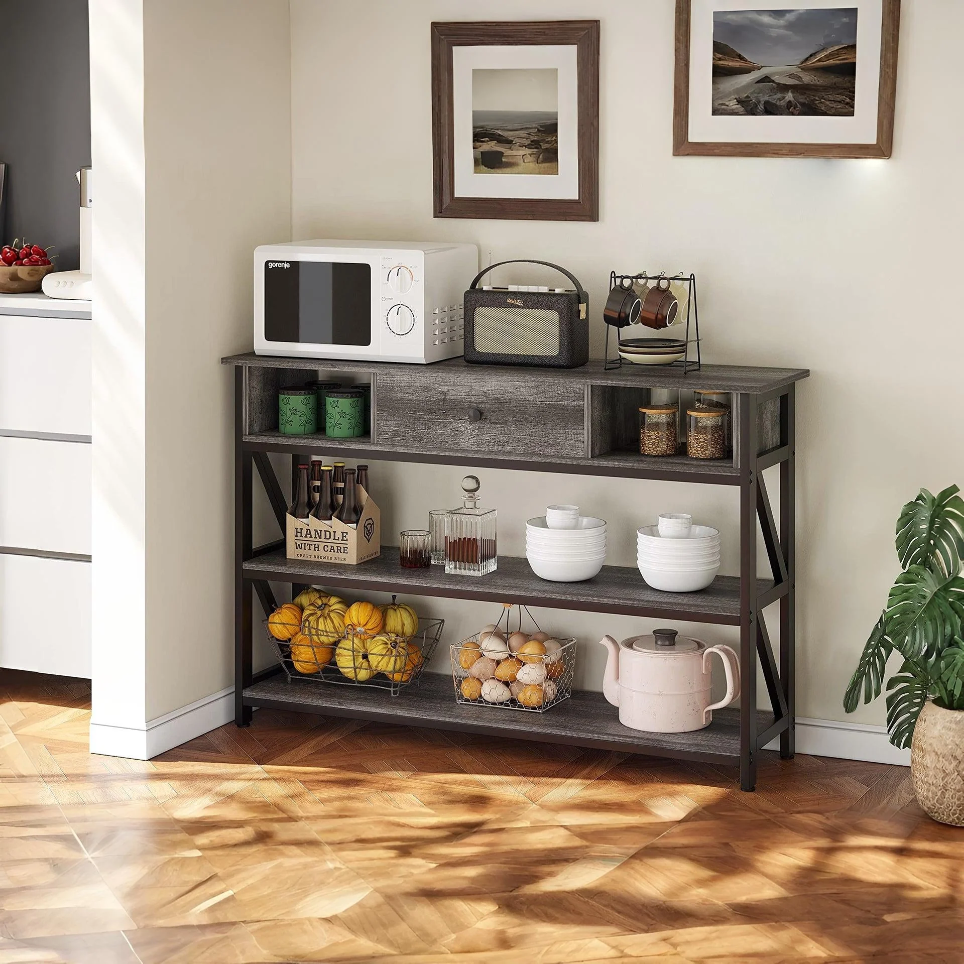 Atlas 1.2m Console Table with Drawer - Gray Oak - Image 5