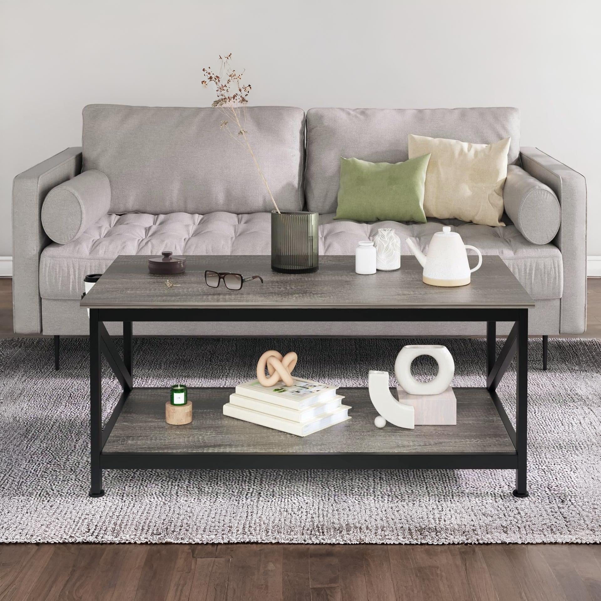 Atlas 1m Coffee Table - Grey Oak - Image 2