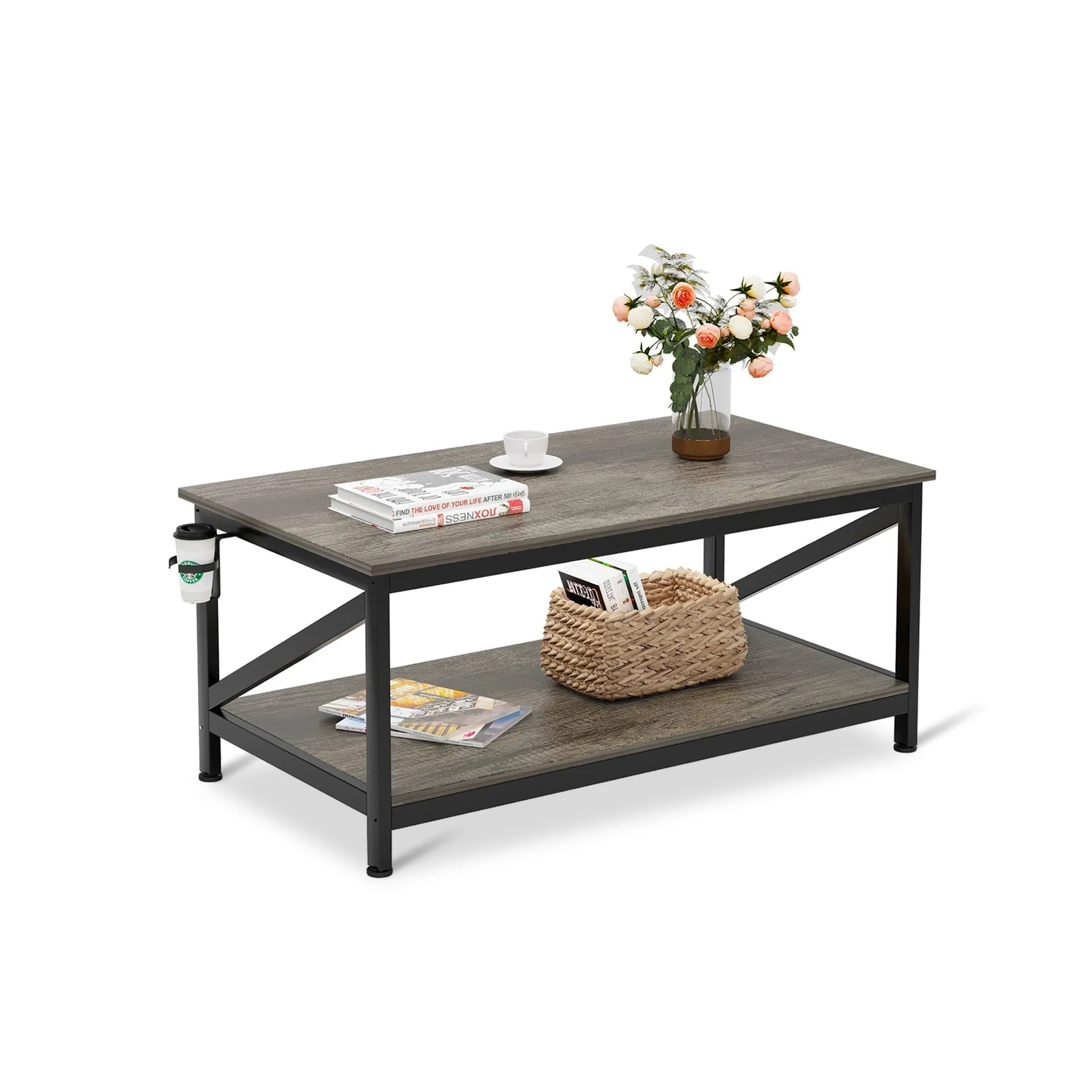 Atlas 1m Coffee Table - Grey Oak - Image 3