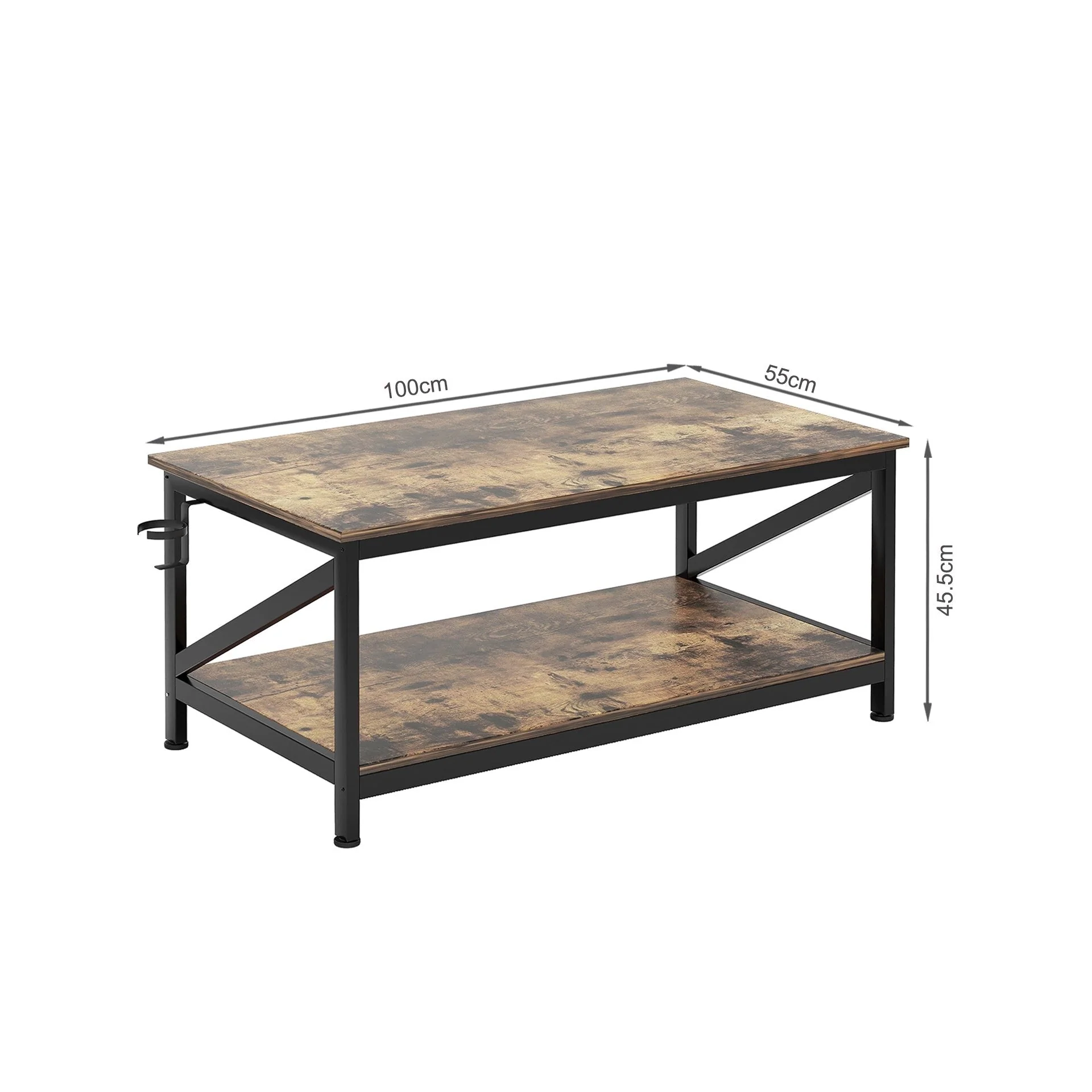 Atlas 1m Coffee Table - Rustic Brown - Image 7