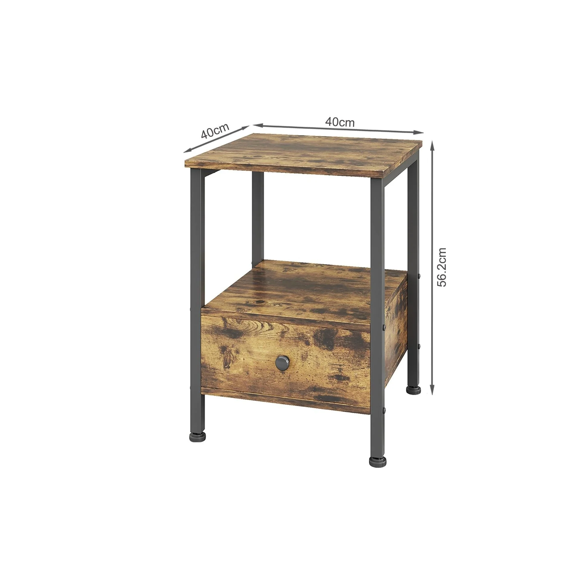 Atlas Side Table with Drawer - Rustic Brown - Image 6
