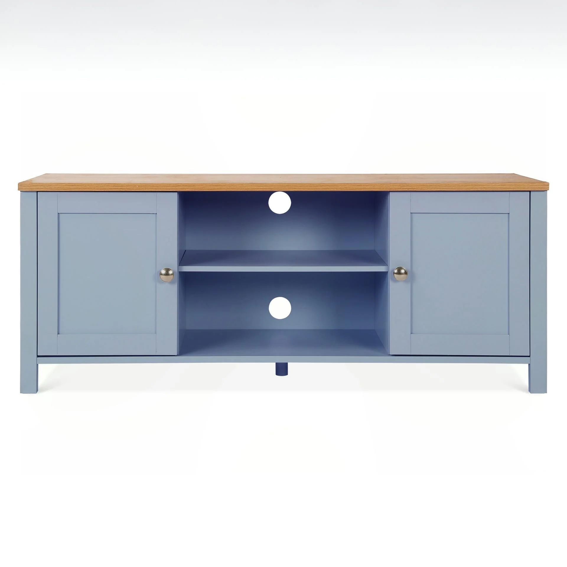 Atlas Wooden 1.2m Entertainment Unit - Blue Grey - Image 3