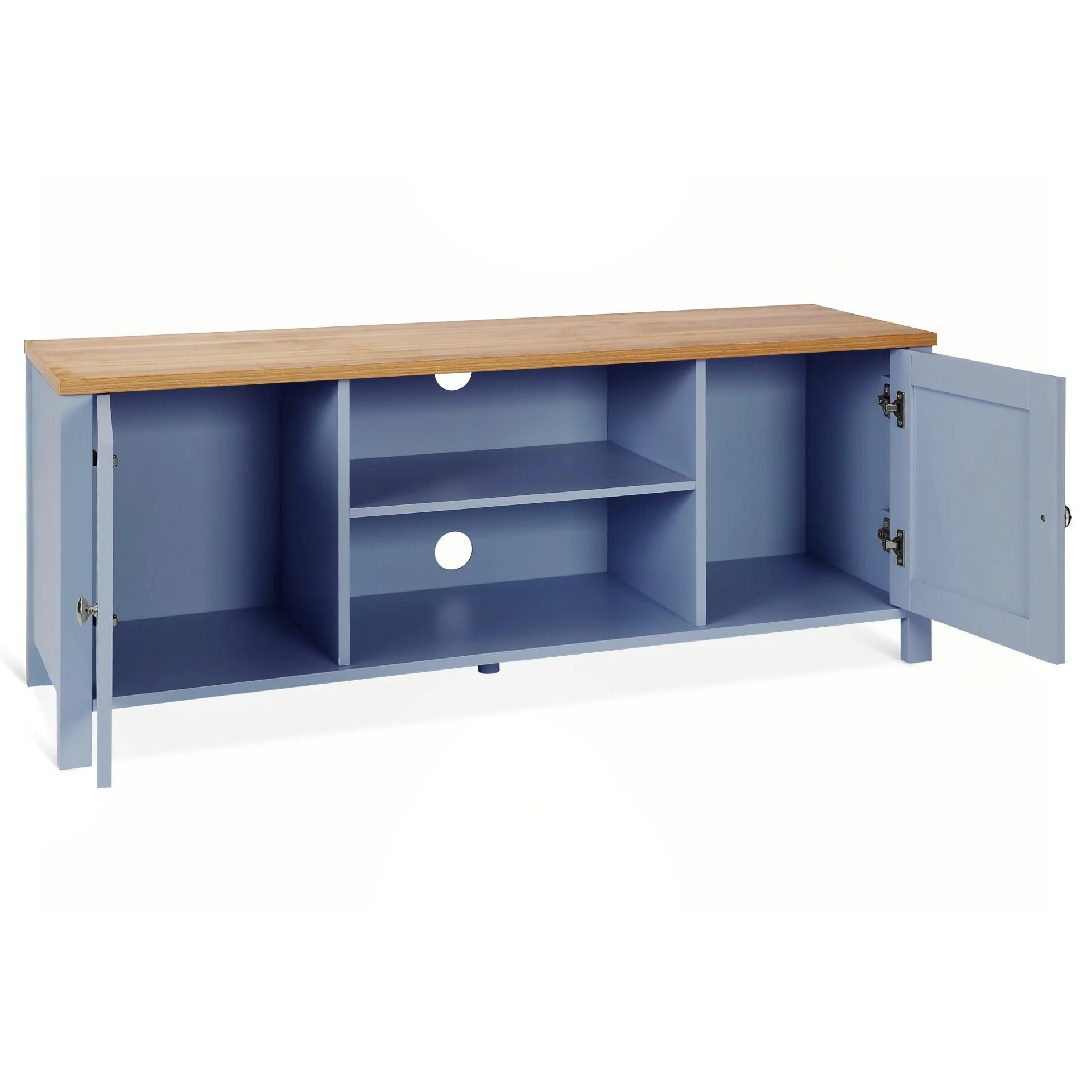 Atlas Wooden 1.2m Entertainment Unit - Blue Grey - Image 4