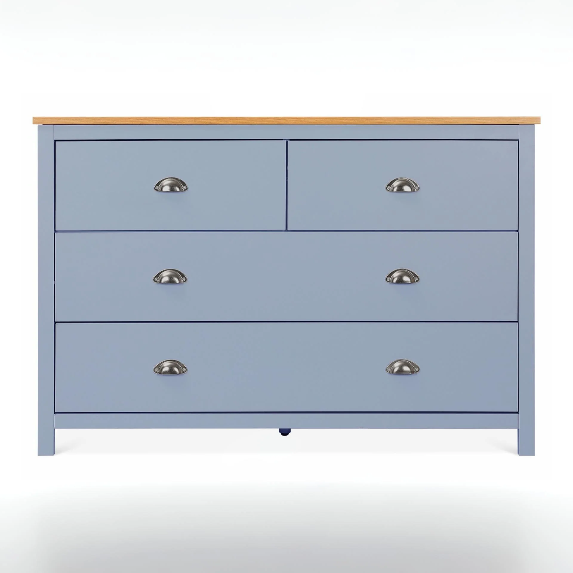 Atlas Wooden 4 Drawers Tallboy - Blue Grey - Image 3