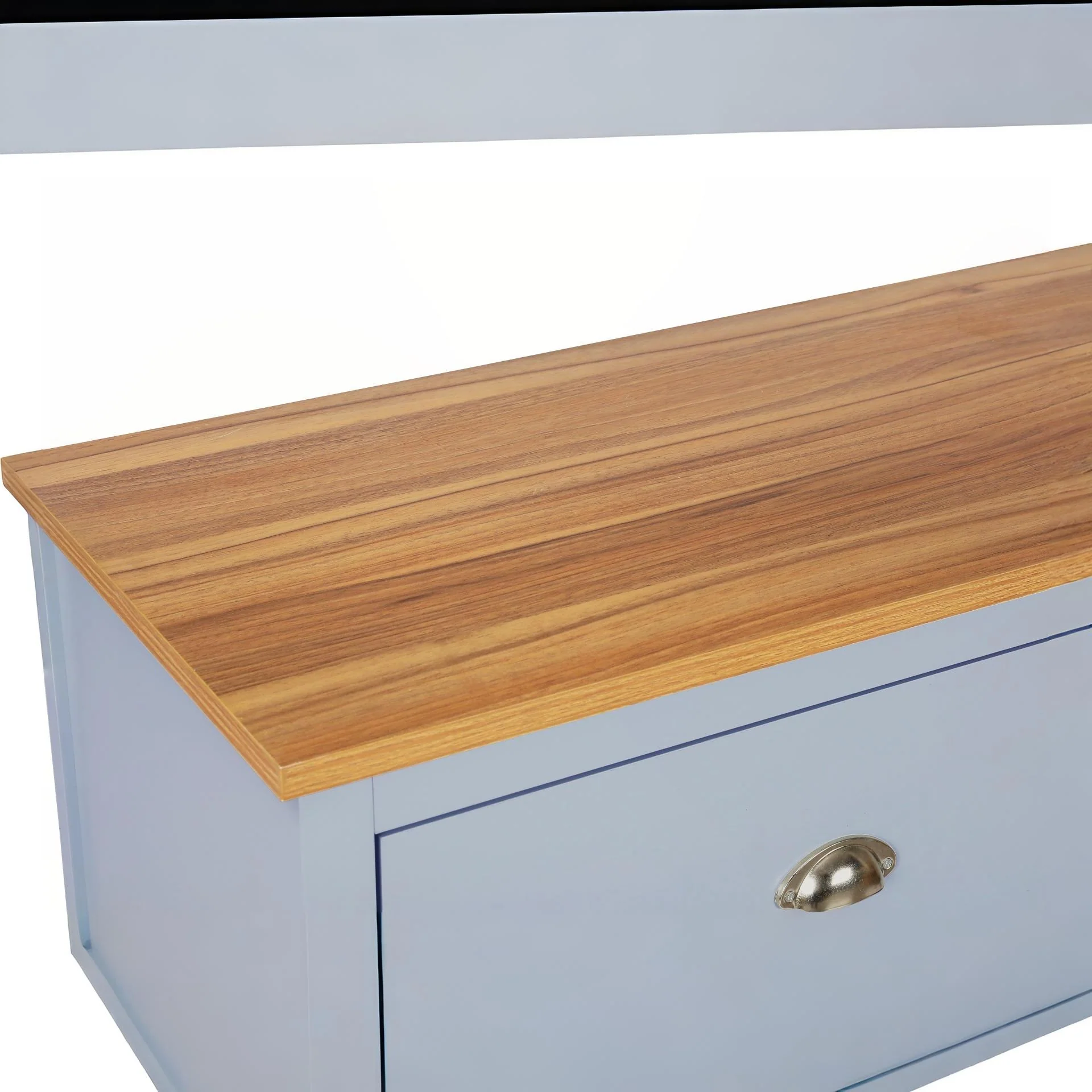 Atlas Wooden 4 Drawers Tallboy - Blue Grey - Image 5