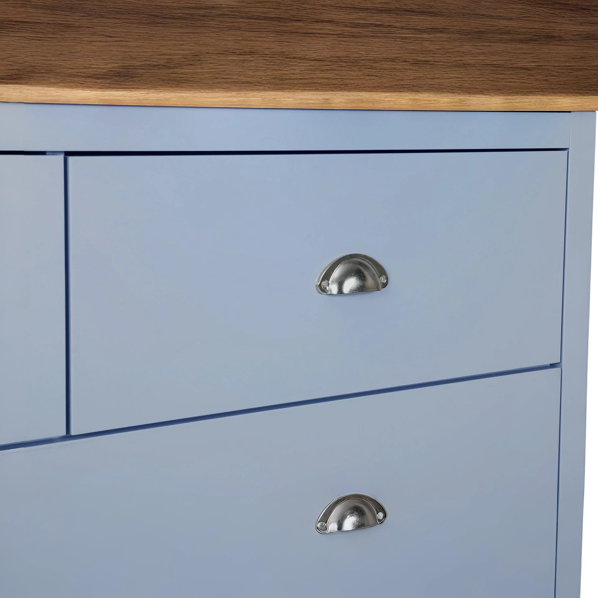 Atlas Wooden 4 Drawers Tallboy - Blue Grey - Image 7