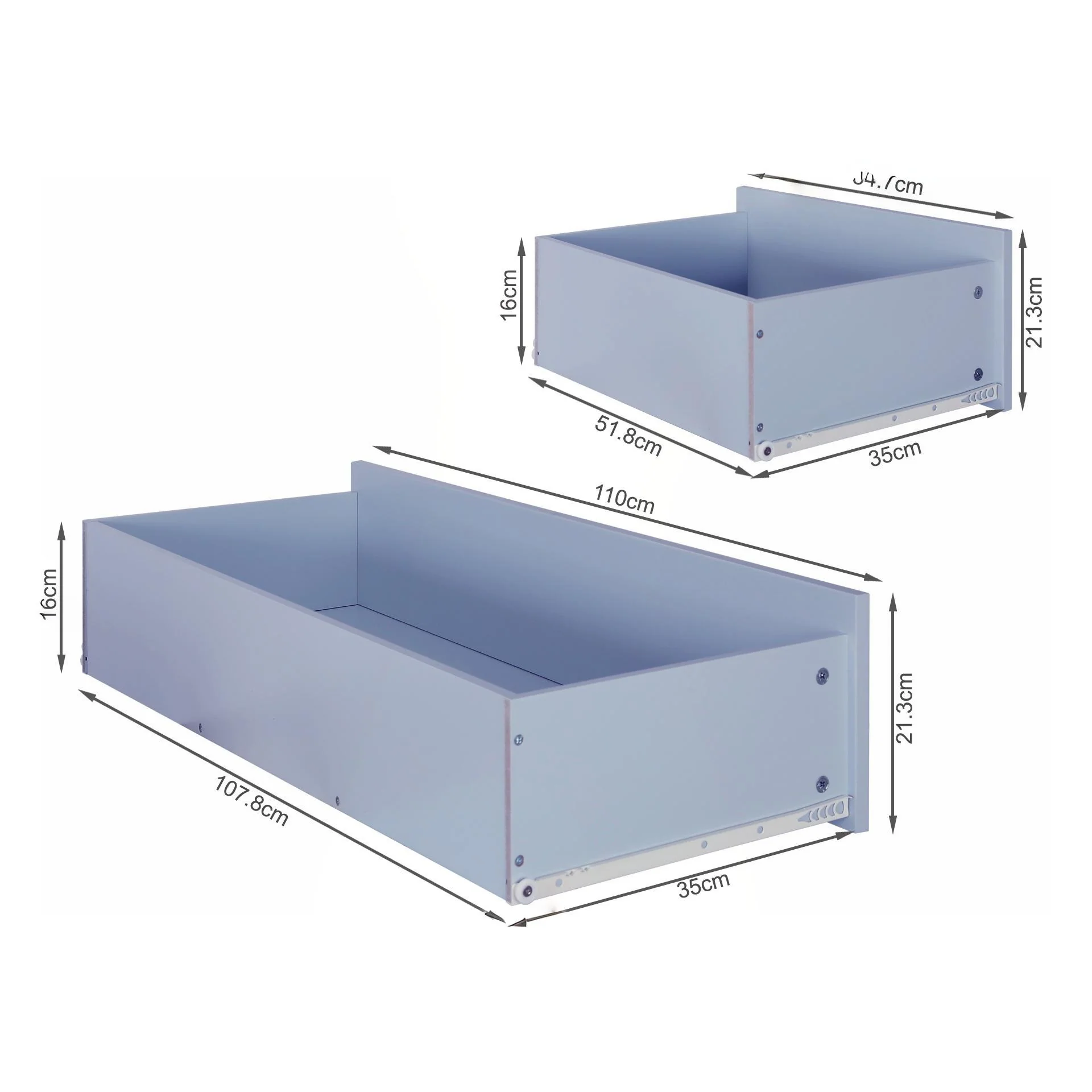 Atlas Wooden 4 Drawers Tallboy - Blue Grey - Image 9
