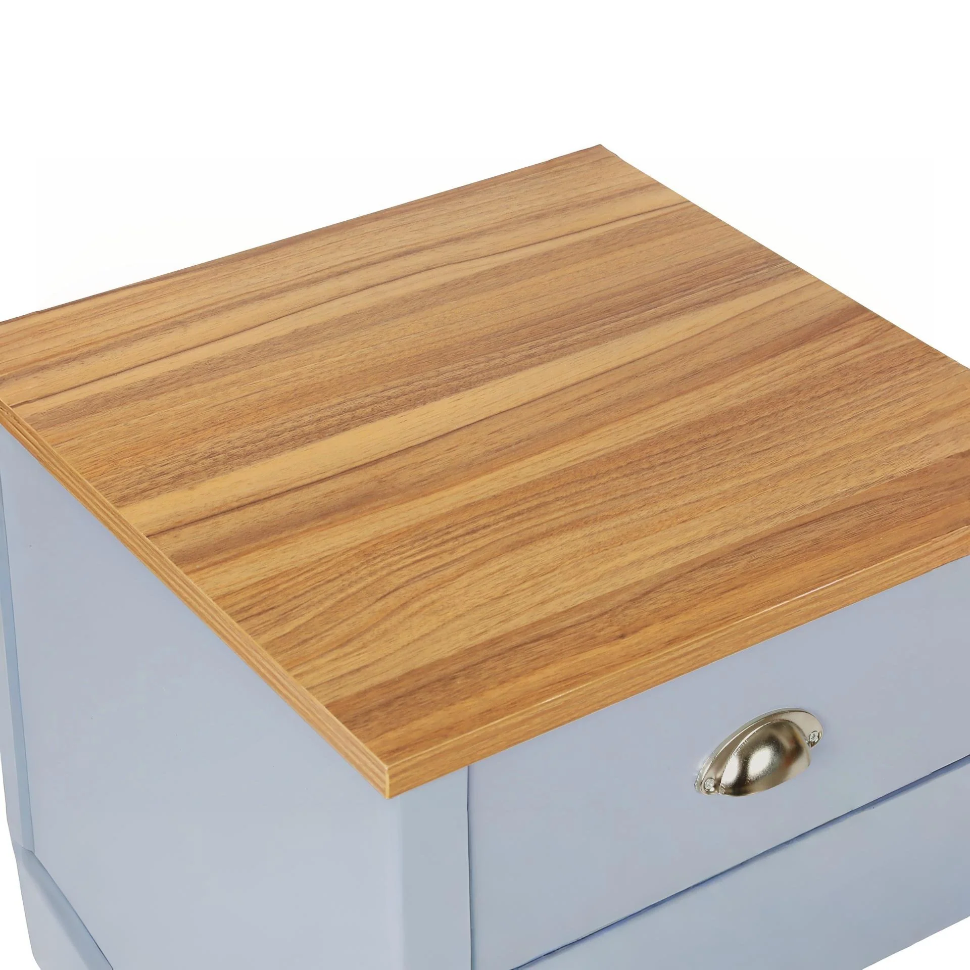 Atlas Wooden Bedside Table - Blue Grey - Image 5