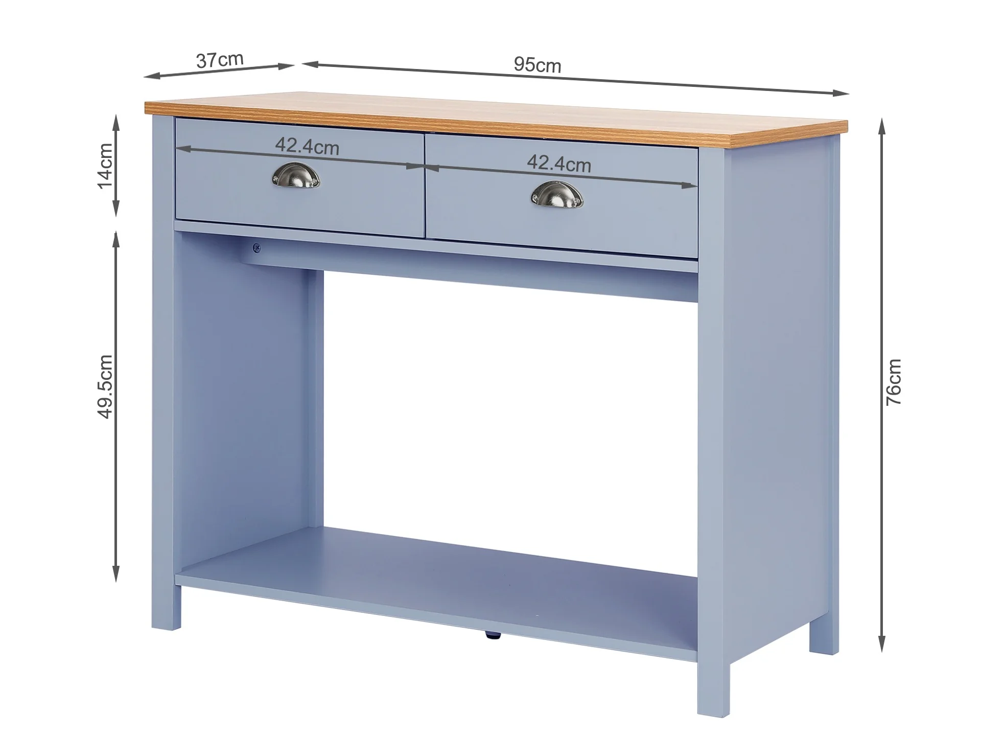 Atlas Wooden Console Table - Blue Grey - Image 8