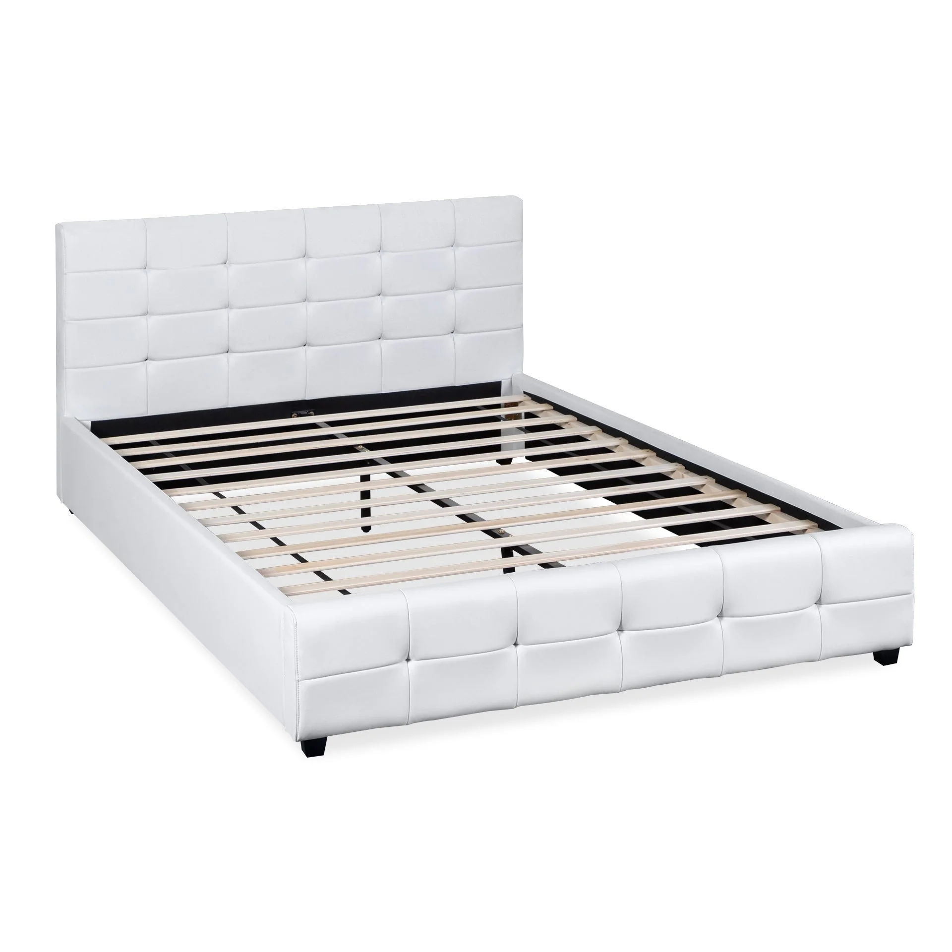 Augusta King PU Bed Frame - White - Image 8