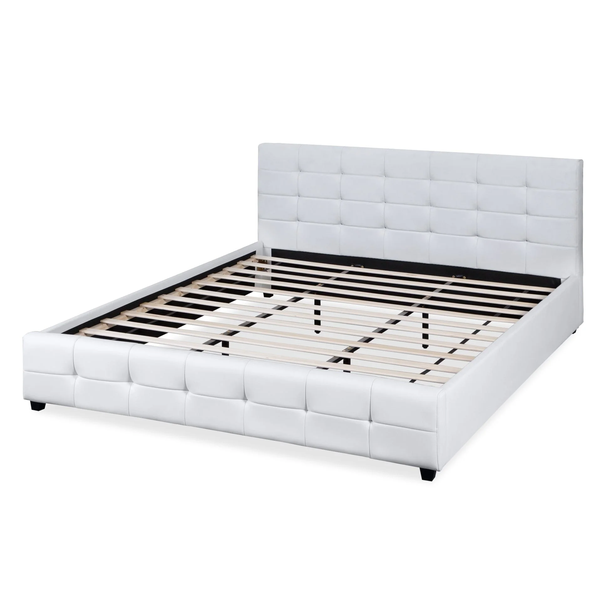 Augusta Super King PU Bed Frame - White - Image 2
