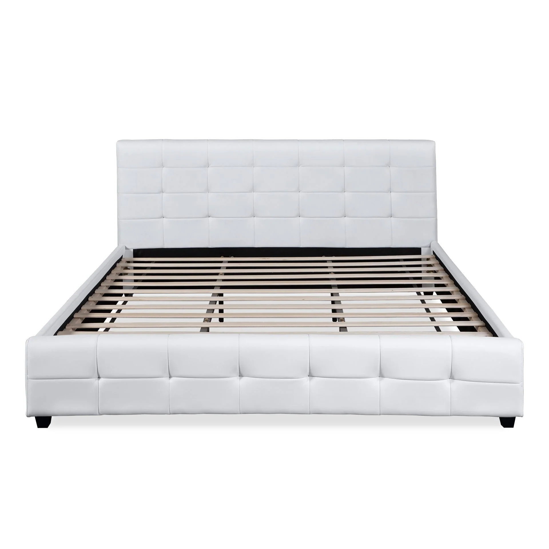 Augusta Super King PU Bed Frame - White - Image 3