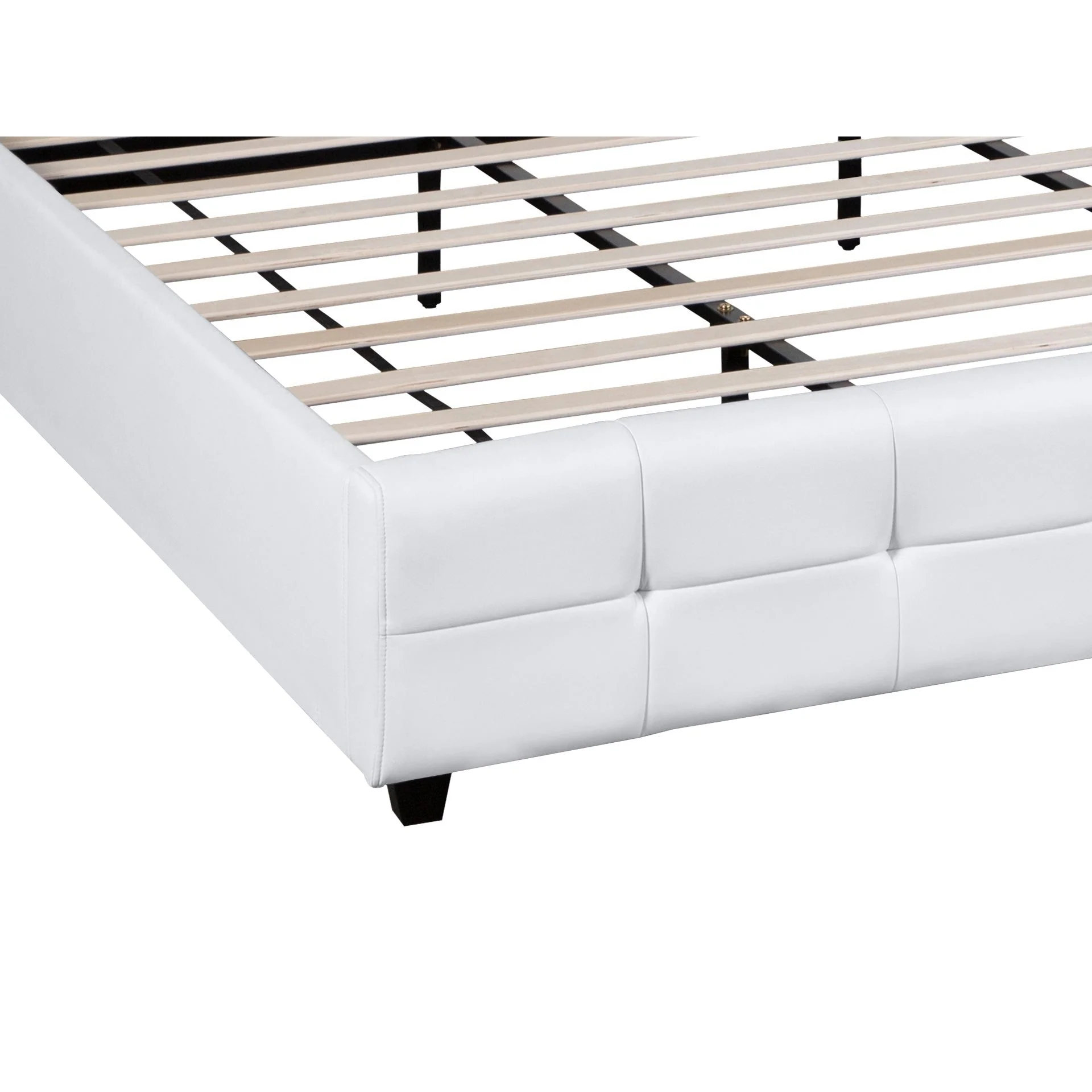 Augusta Super King PU Bed Frame - White - Image 4