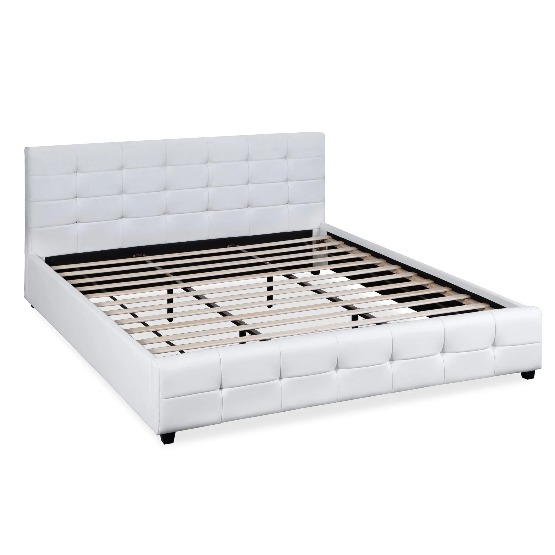 Augusta Super King PU Bed Frame - White - Image 7