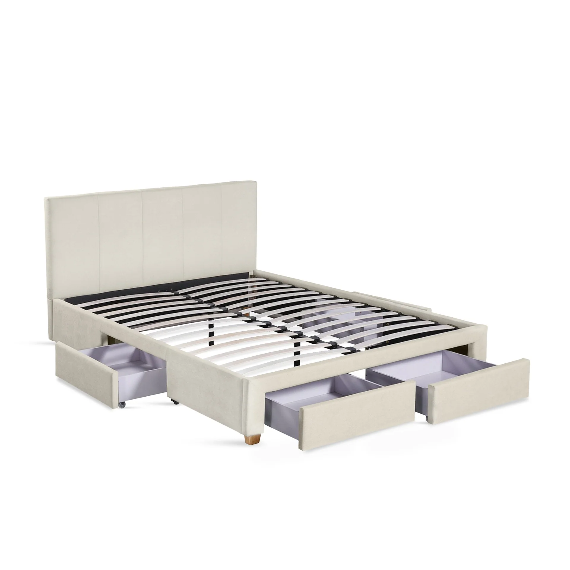 Aure Queen Bed Frame with 4 Drawers - Beige - Image 10