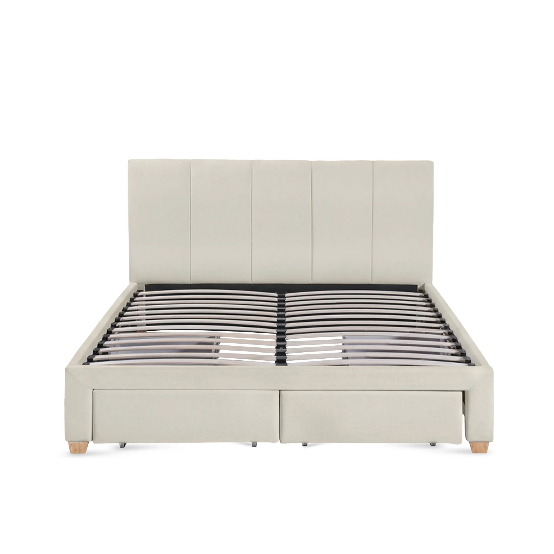 Aure Queen Bed Frame with 4 Drawers - Beige - Image 9