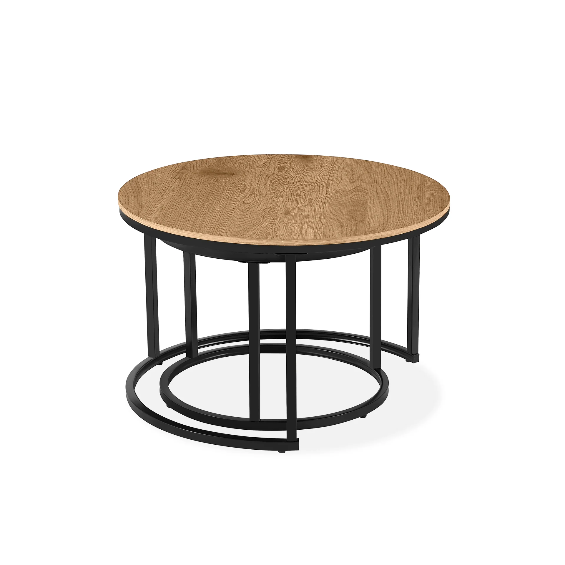Aurelo 2pc Coffee Table Side Table Set - Oak - Image 11