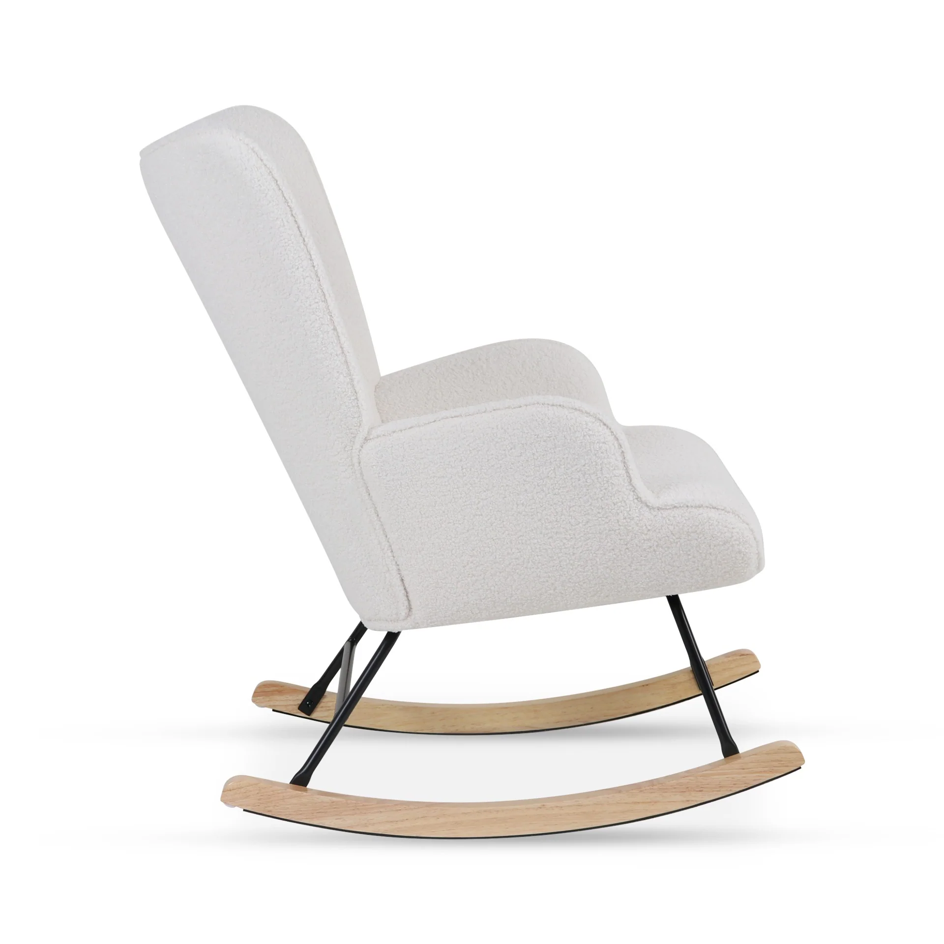 Ava Boucle Rocking Armchair - White - Image 10