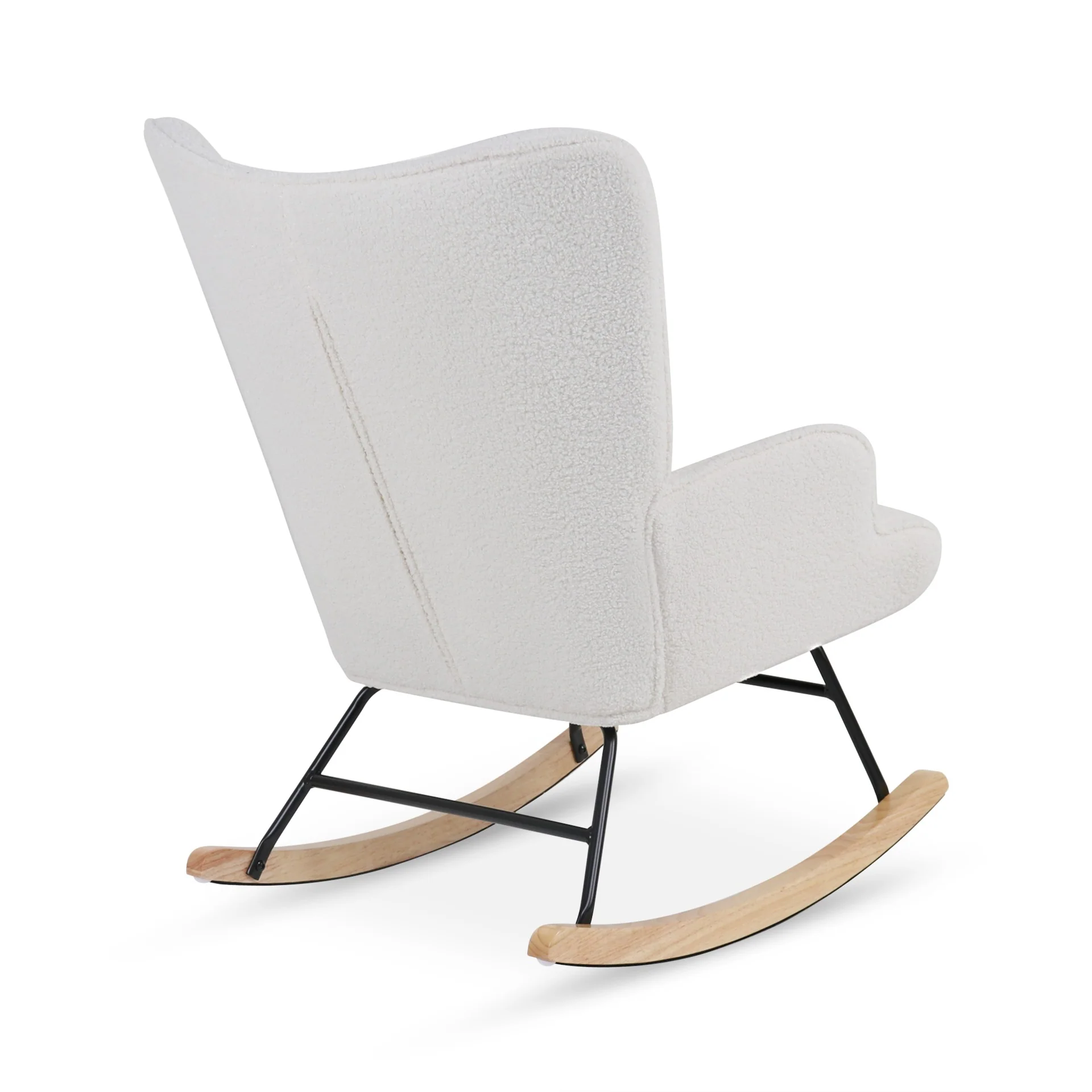 Ava Boucle Rocking Armchair - White - Image 11