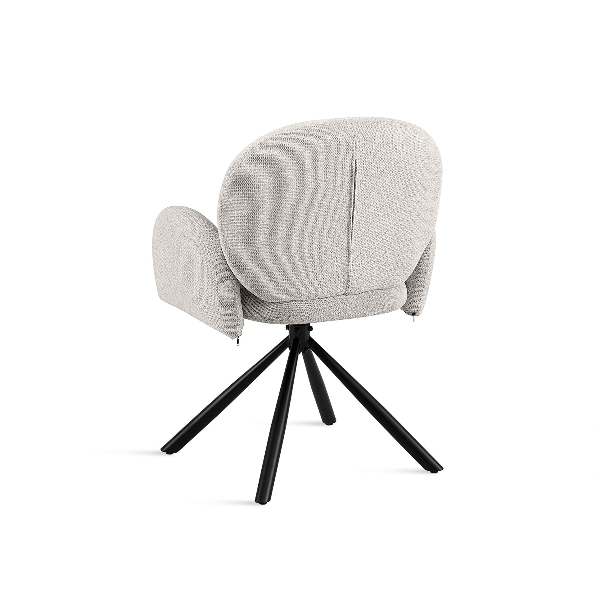 Avery Swivel Fabric Dining Chair - Set Of 2 - Grey - Image 10