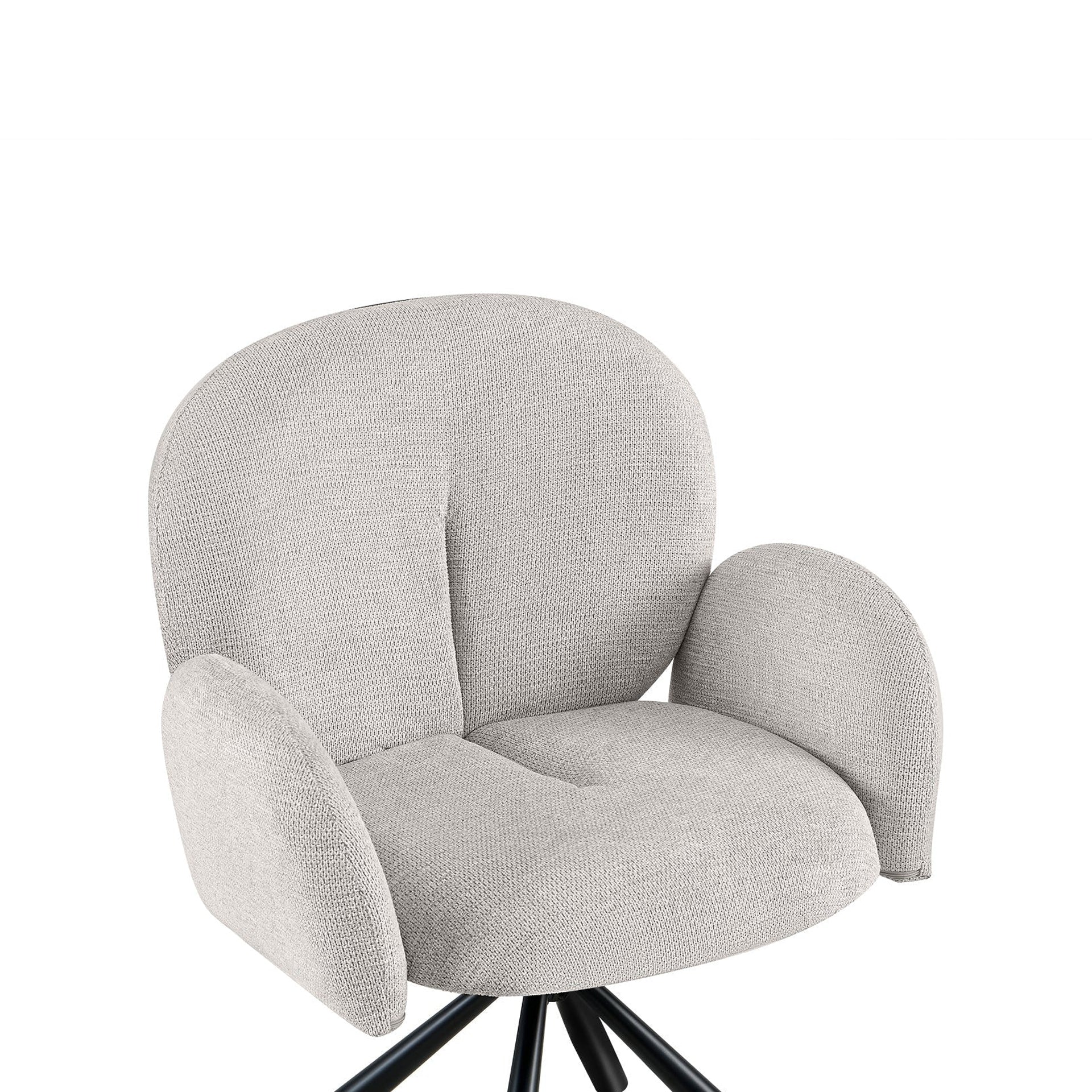 Avery Swivel Fabric Dining Chair - Set Of 2 - Grey - Image 11