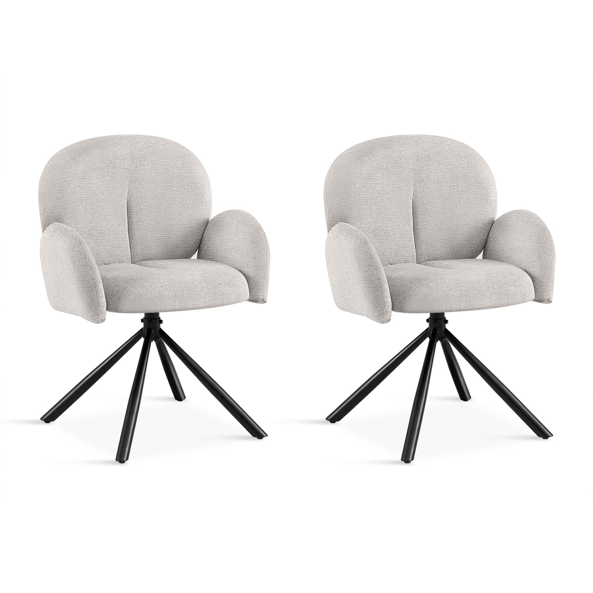 Avery Swivel Fabric Dining Chair - Set Of 2 - Grey - Image 7