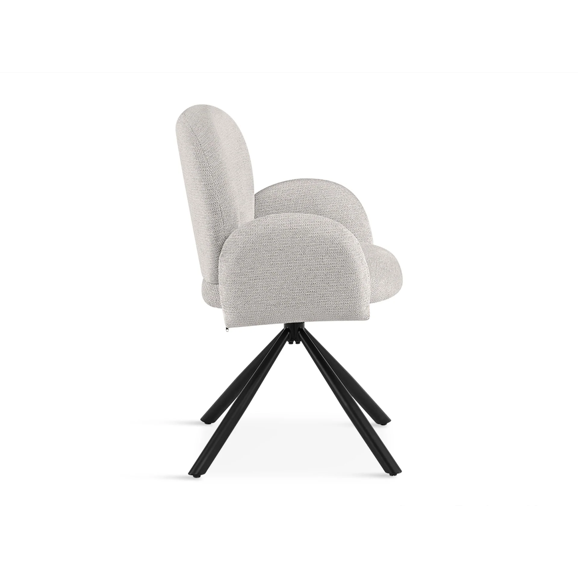 Avery Swivel Fabric Dining Chair - Set Of 2 - Grey - Image 9