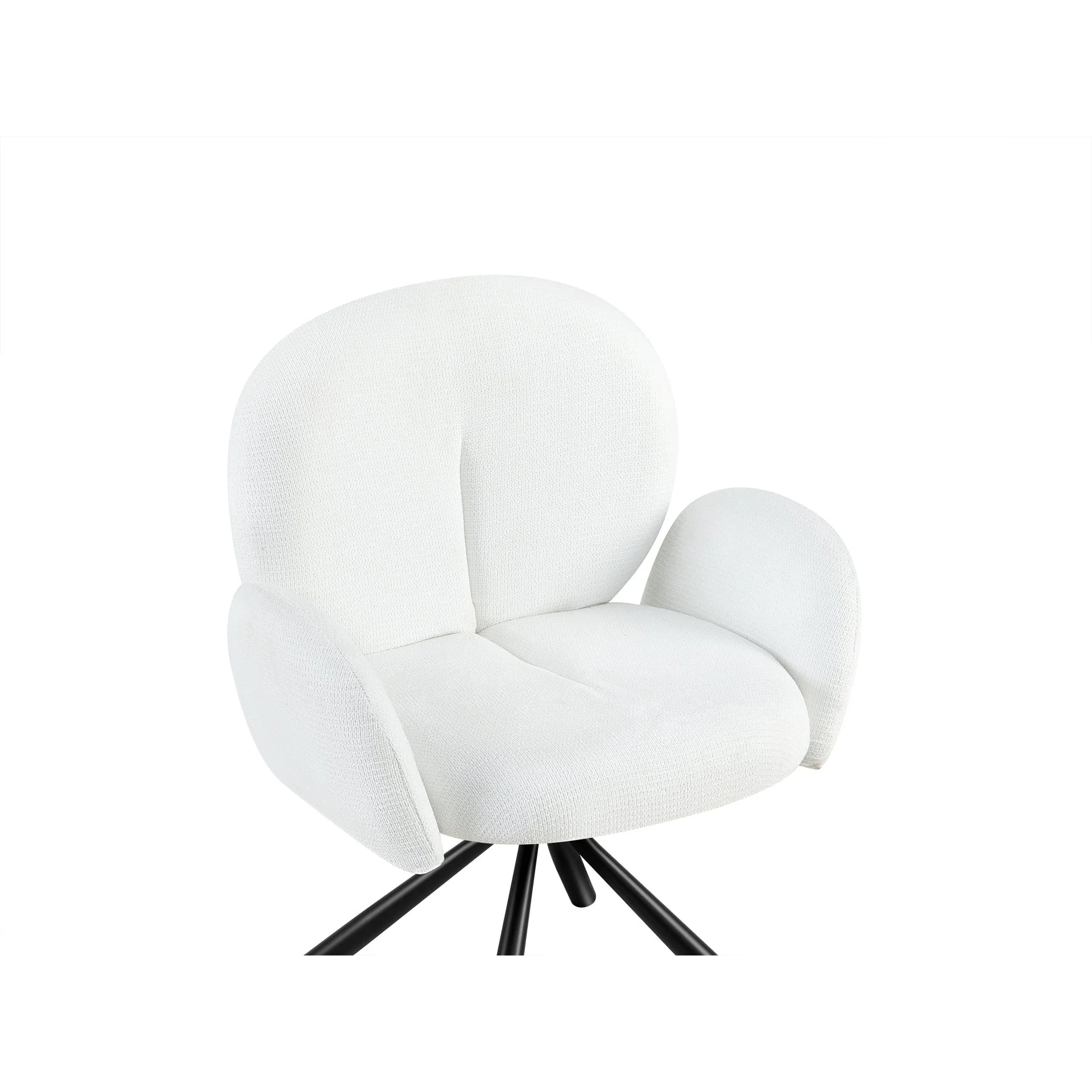 Avery Swivel Fabric Dining Chair - Set of 2 - White - Image 10