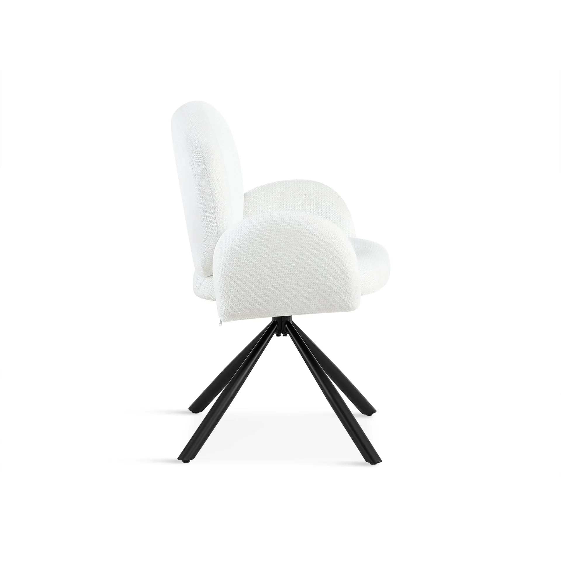 Avery Swivel Fabric Dining Chair - Set of 2 - White - Image 9