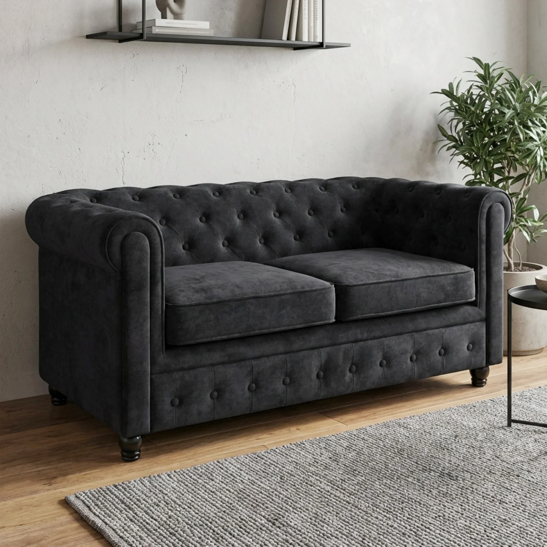 Aviana 2 Seater Sofa - Black - Image 3