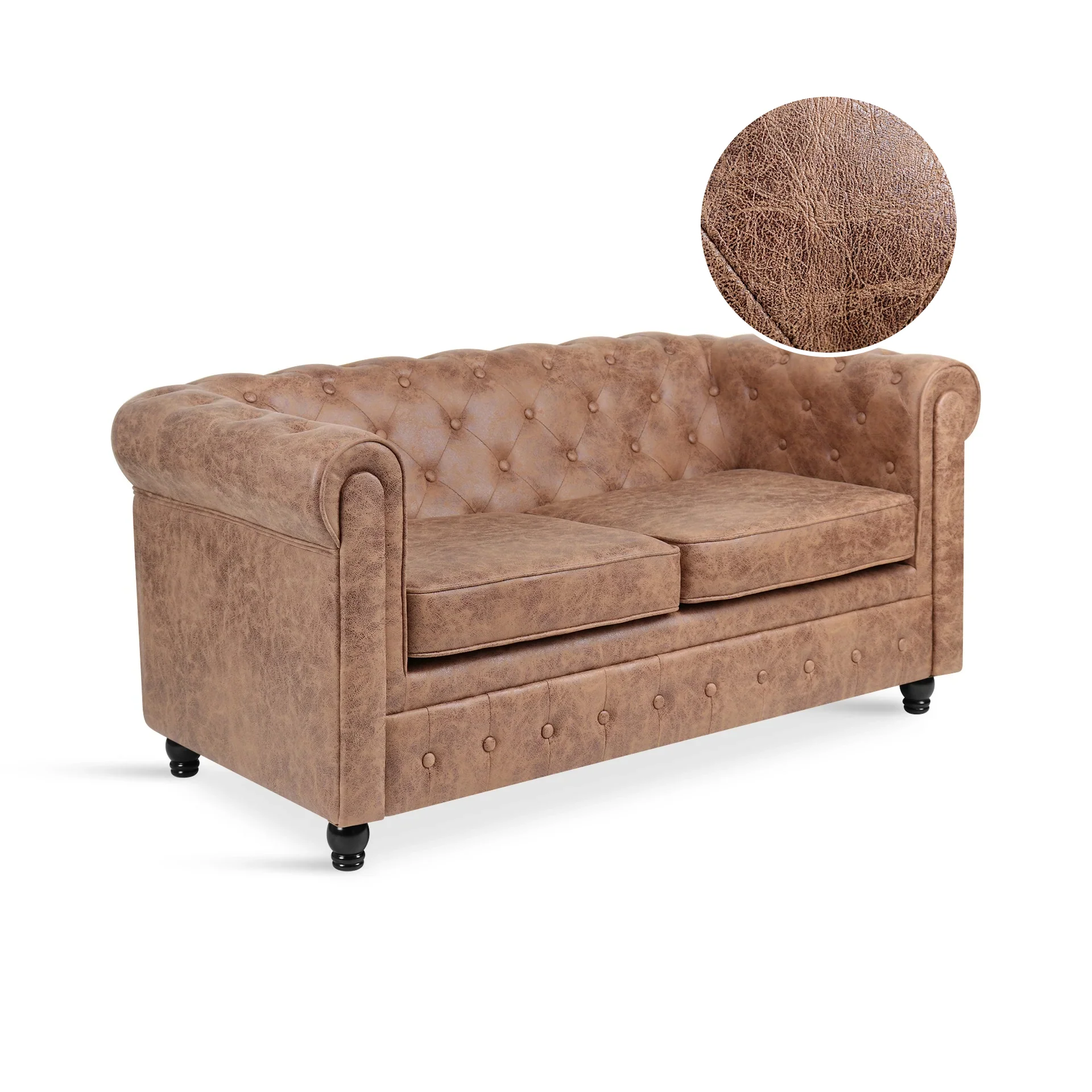 Aviana 2 Seater Sofa - Brown - Image 6