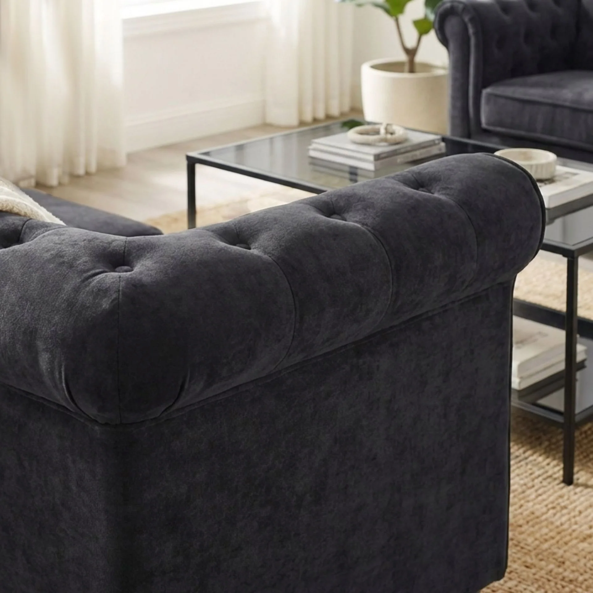 Aviana 3 Seater Sofa - Black - Image 5