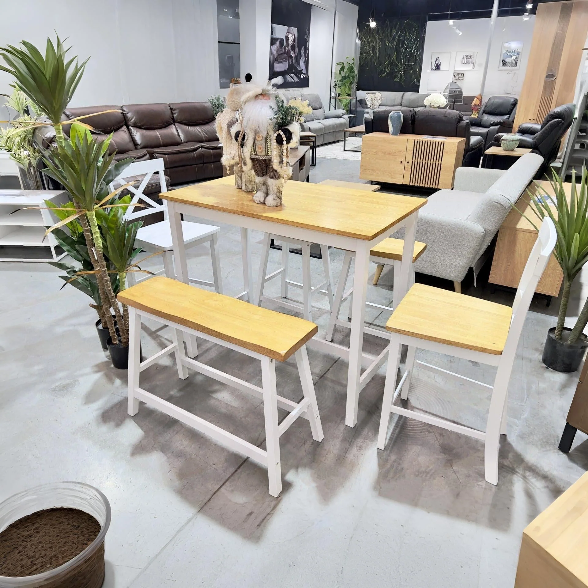 Avon Bar Bench Seat - Oak + White - Image 3