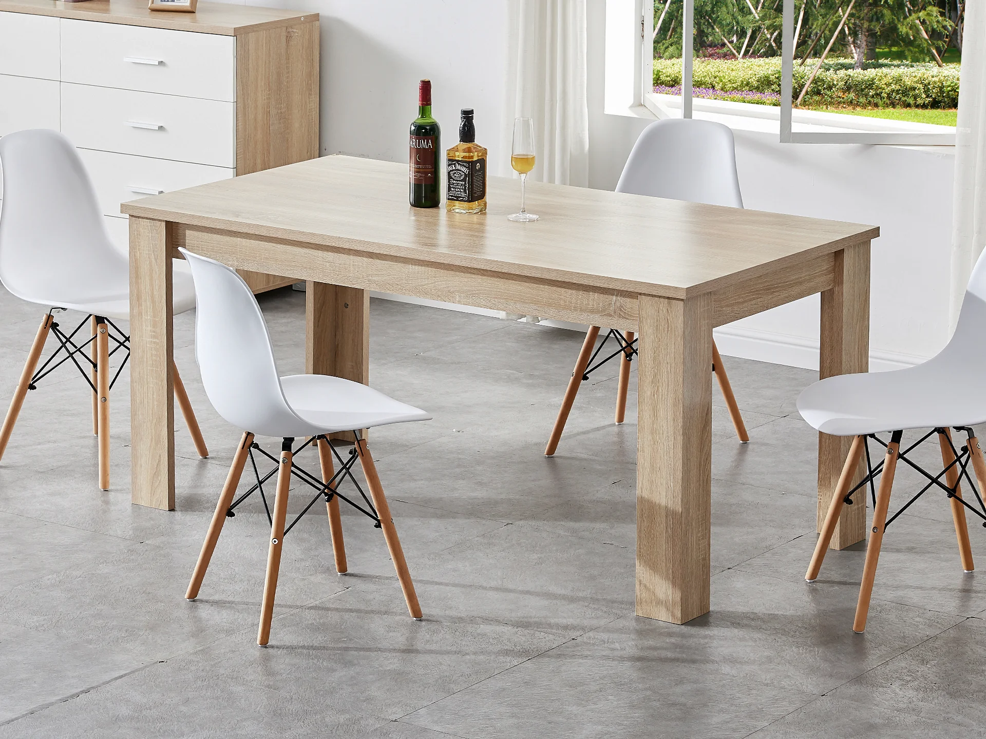 Azar Dining Table Rectangle 160 x 80cm - Oak - Image 2