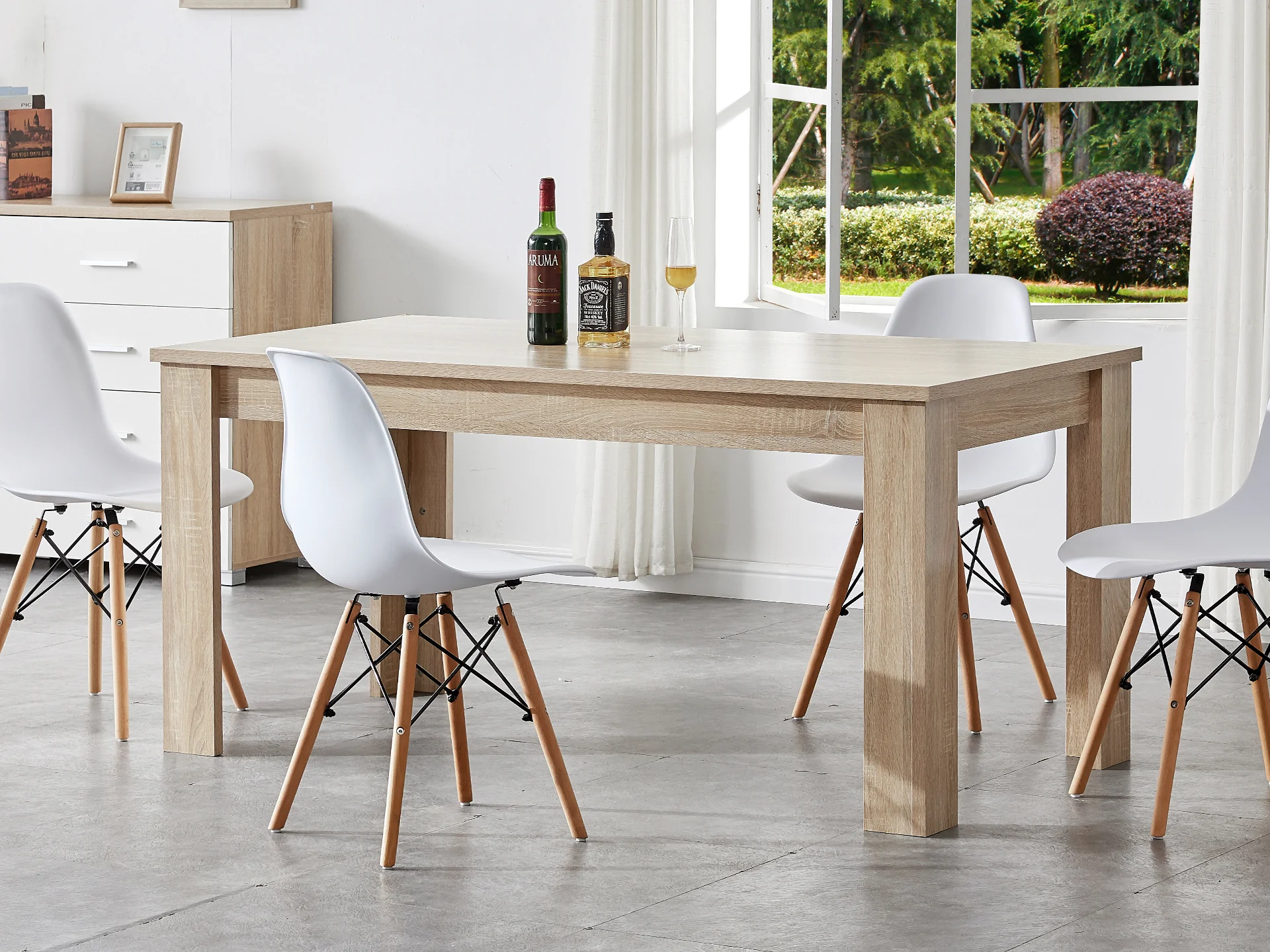 Azar Dining Table Rectangle 160 x 80cm - Oak - Image 5