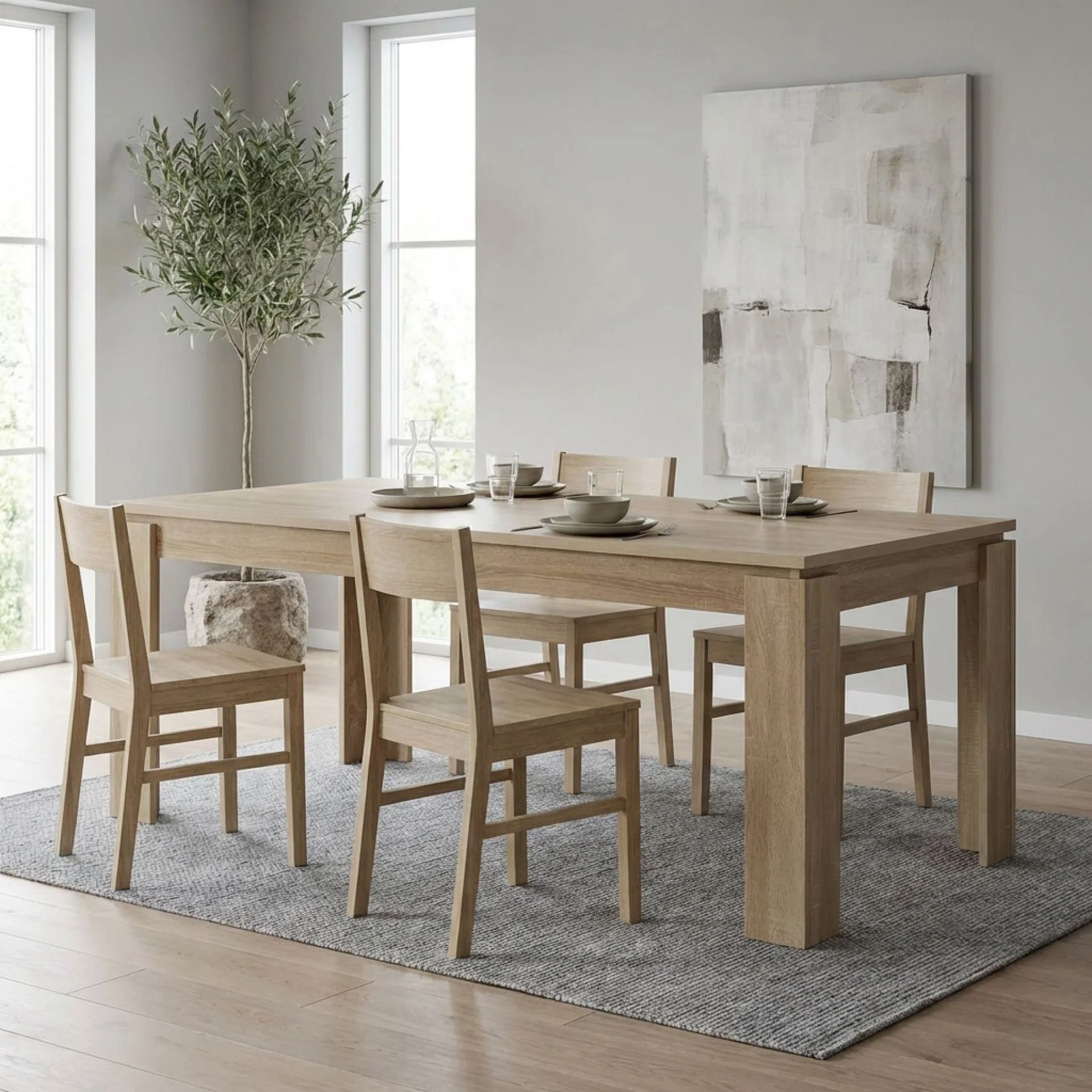 Azar Dining Table Rectangle 180 X 90cm - Natural - Image 3