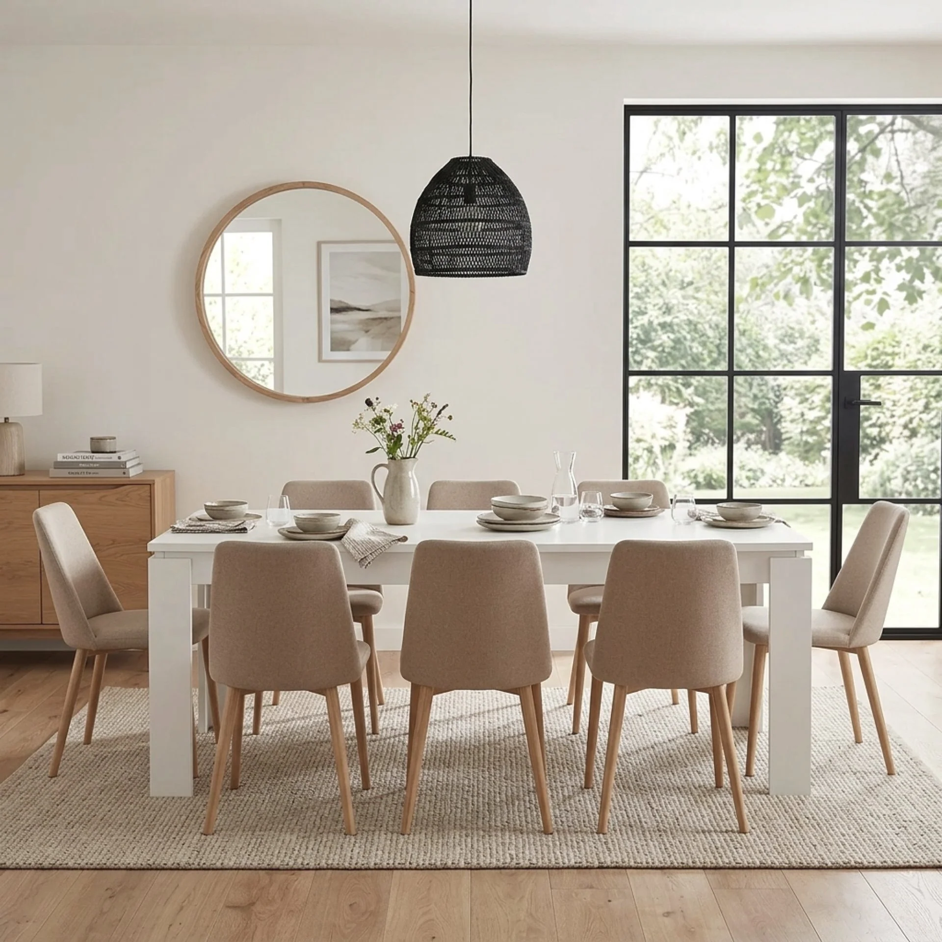 Azar Dining Table Rectangle 180 x 90cm - White - Image 7