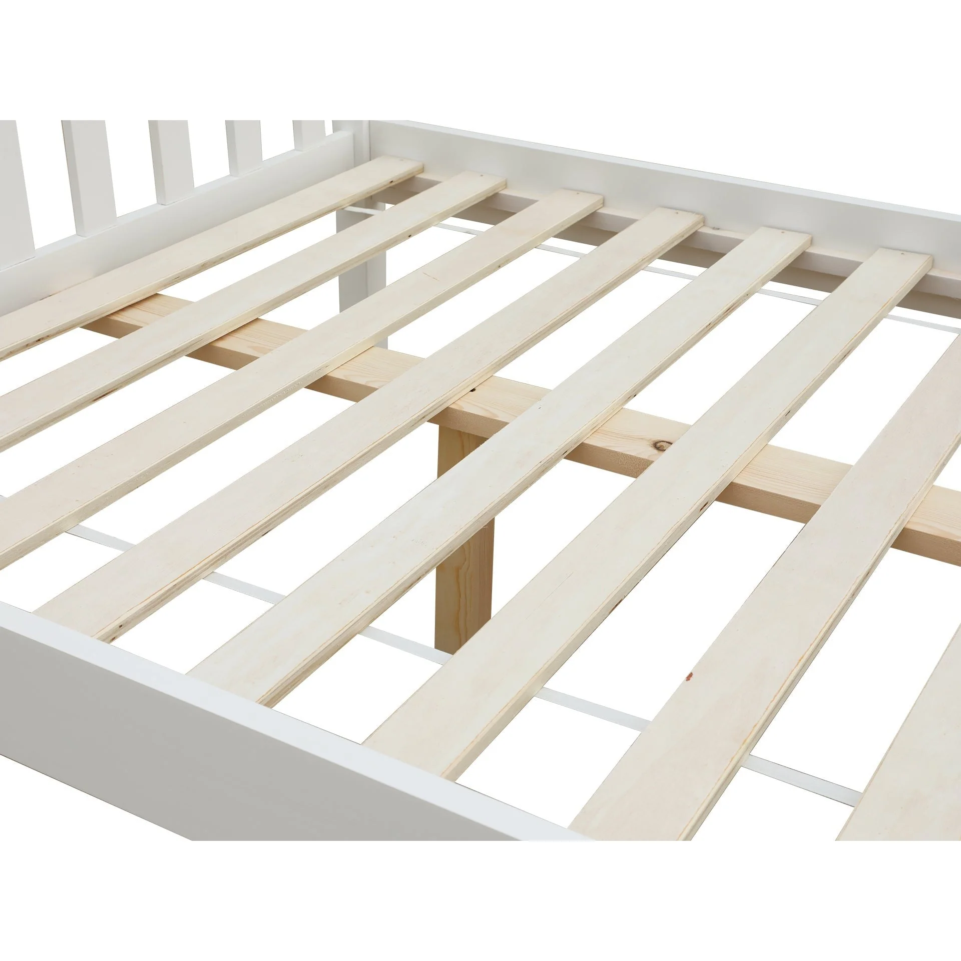 Baker King Single Wooden Bed Frame - White - Image 9