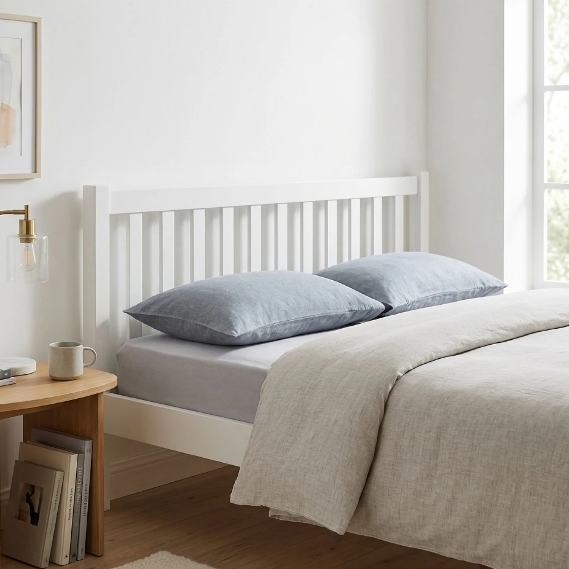 Baker Queen Wooden Bed Frame - White - Image 3
