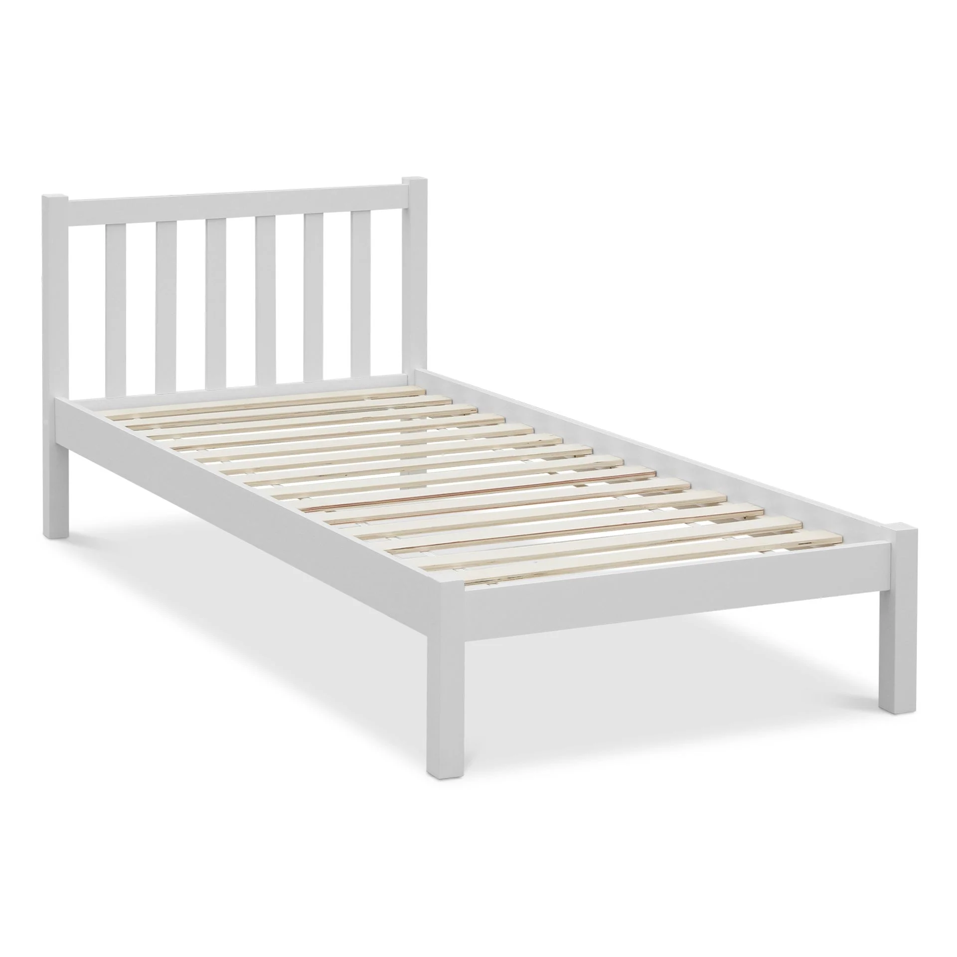 Baker Single Wooden Bed Frame - White - Image 6
