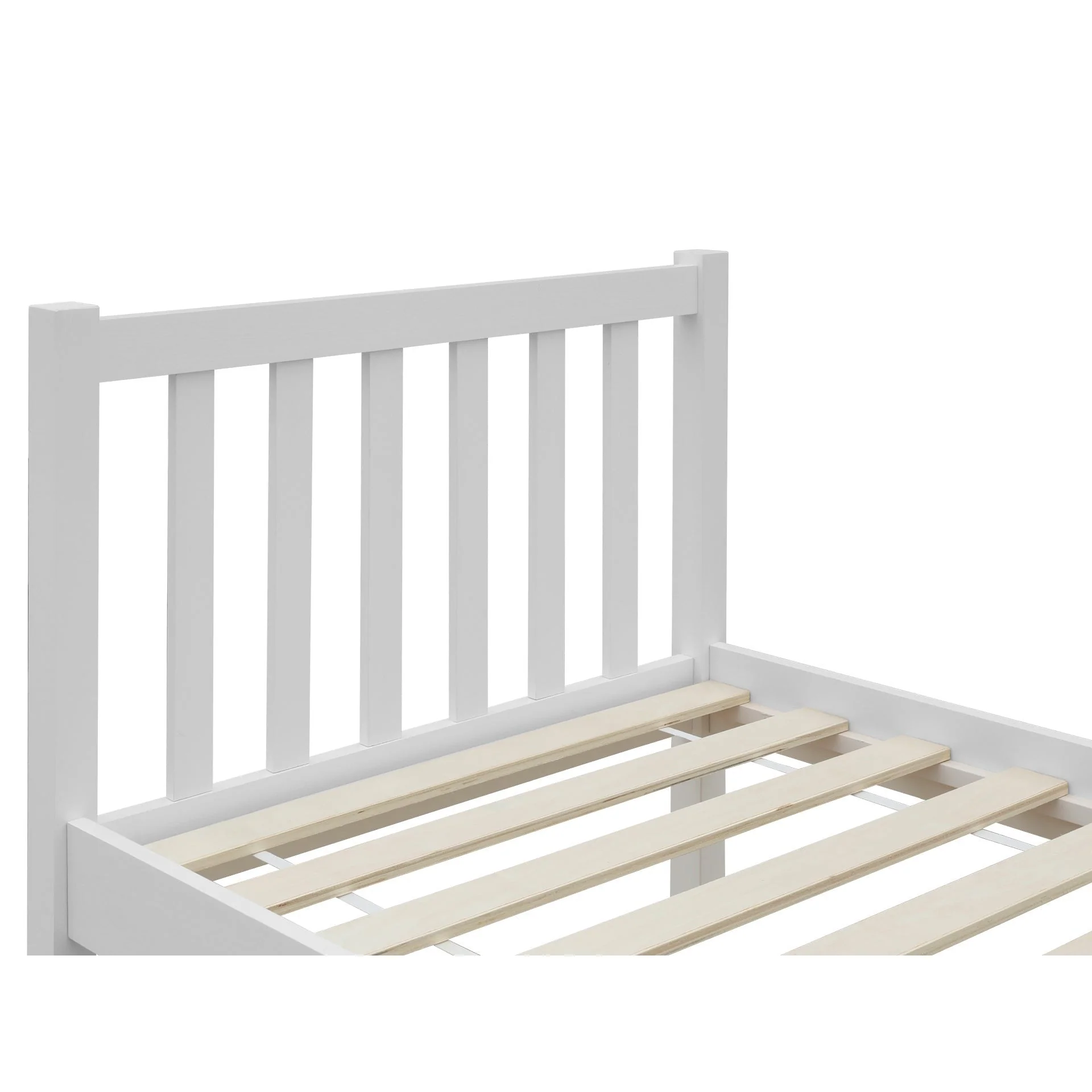 Baker Single Wooden Bed Frame - White - Image 8