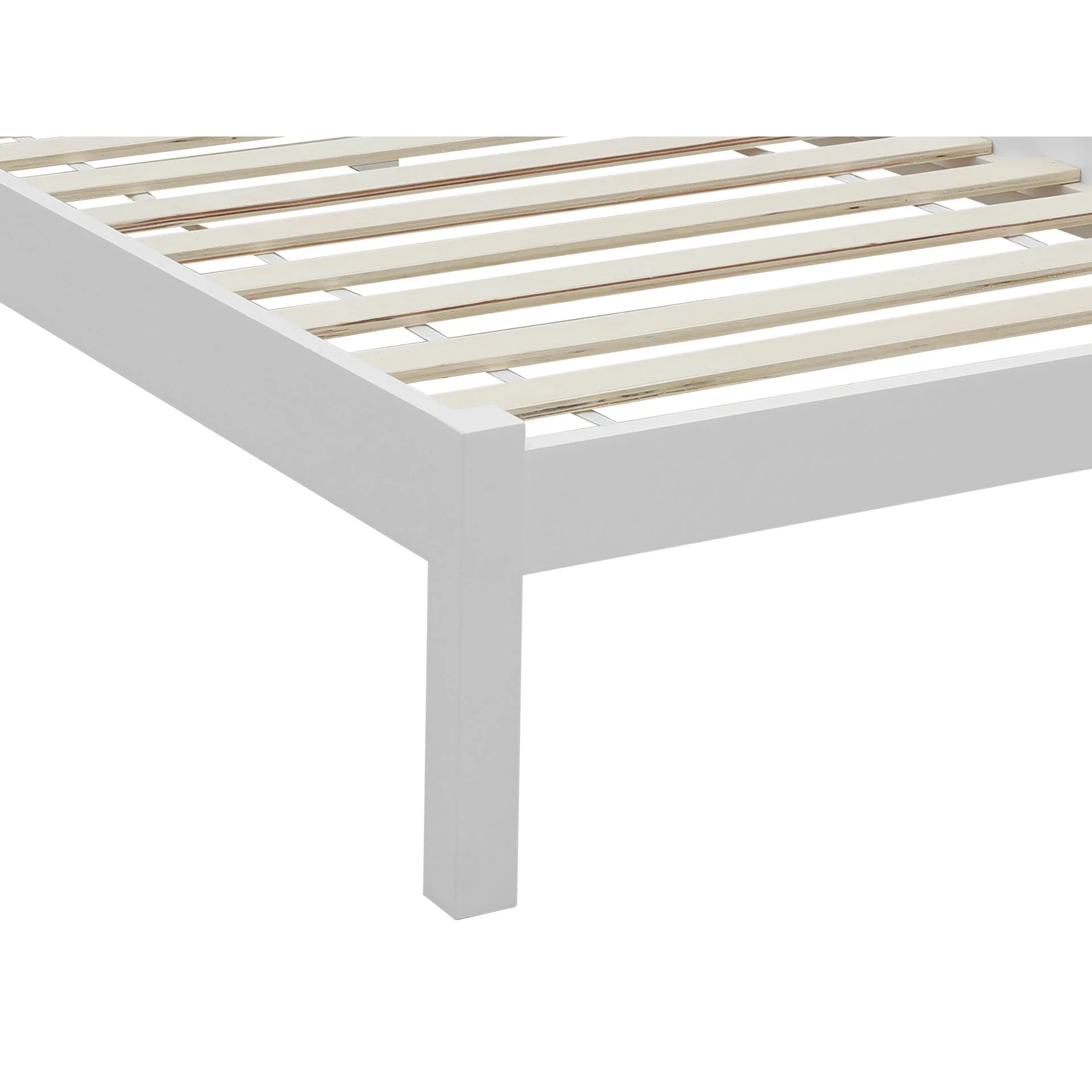 Baker Single Wooden Bed Frame - White - Image 9