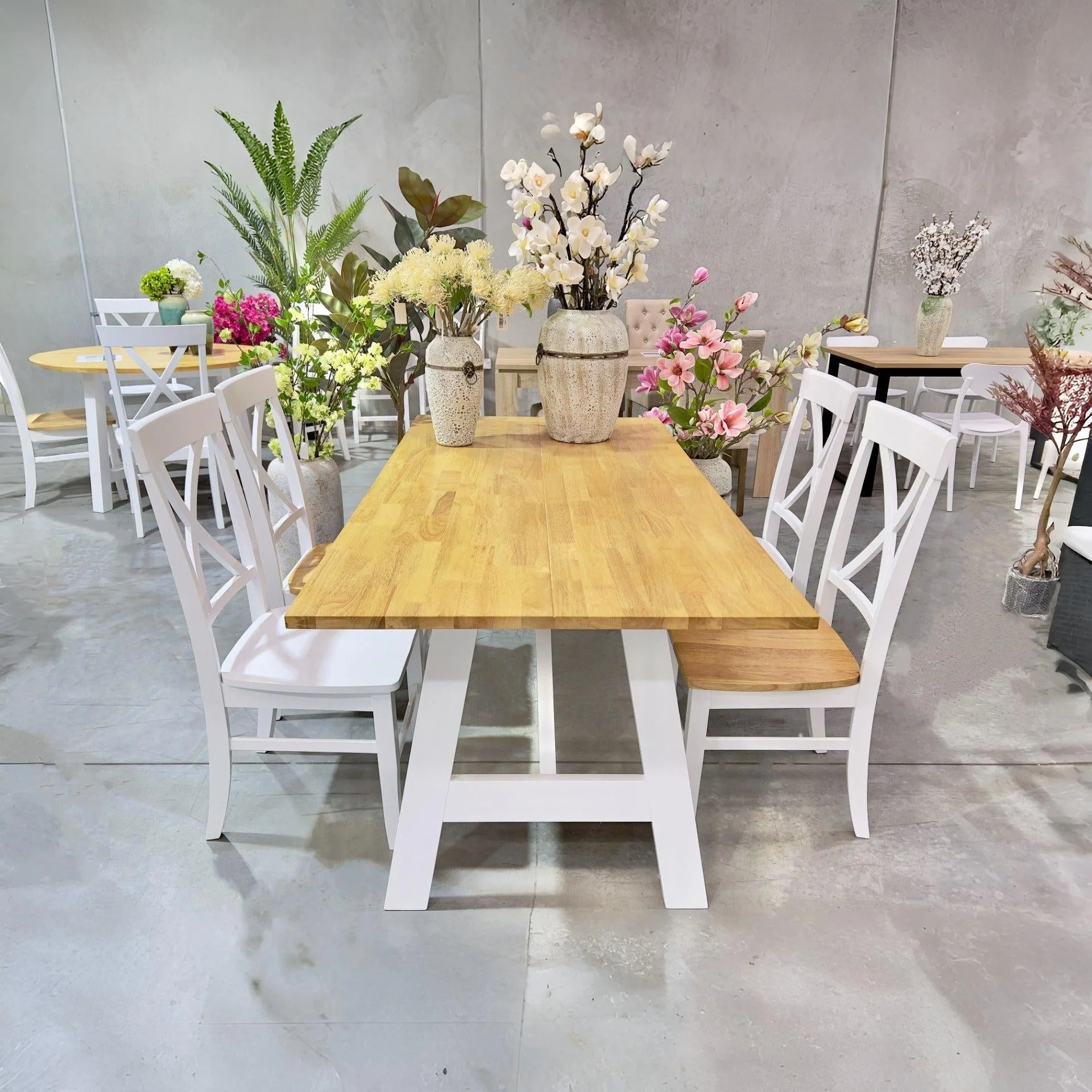 Bali 6 Seater Dining Table - Oak - Image 2
