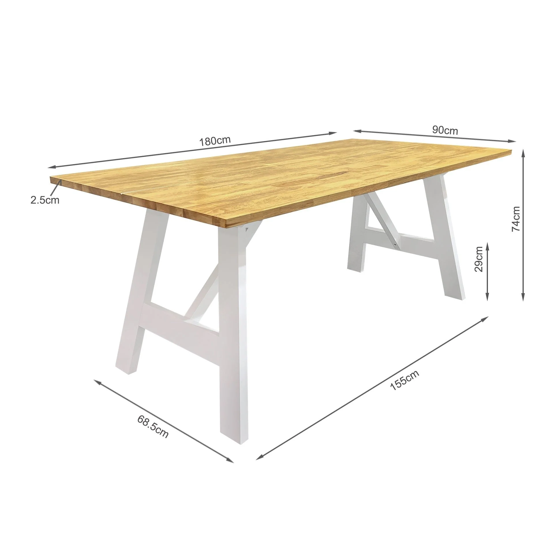 Bali 6 Seater Dining Table - Oak - Image 9