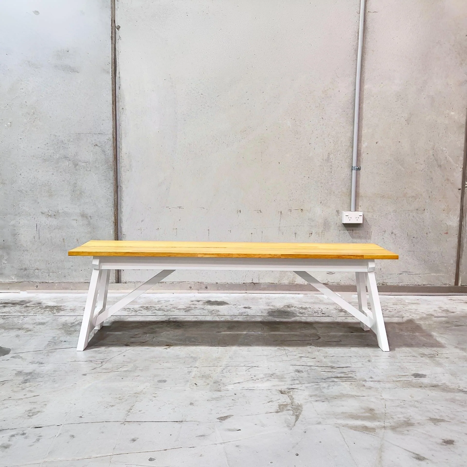 Bali Dining Bench Seat - Oak + White
