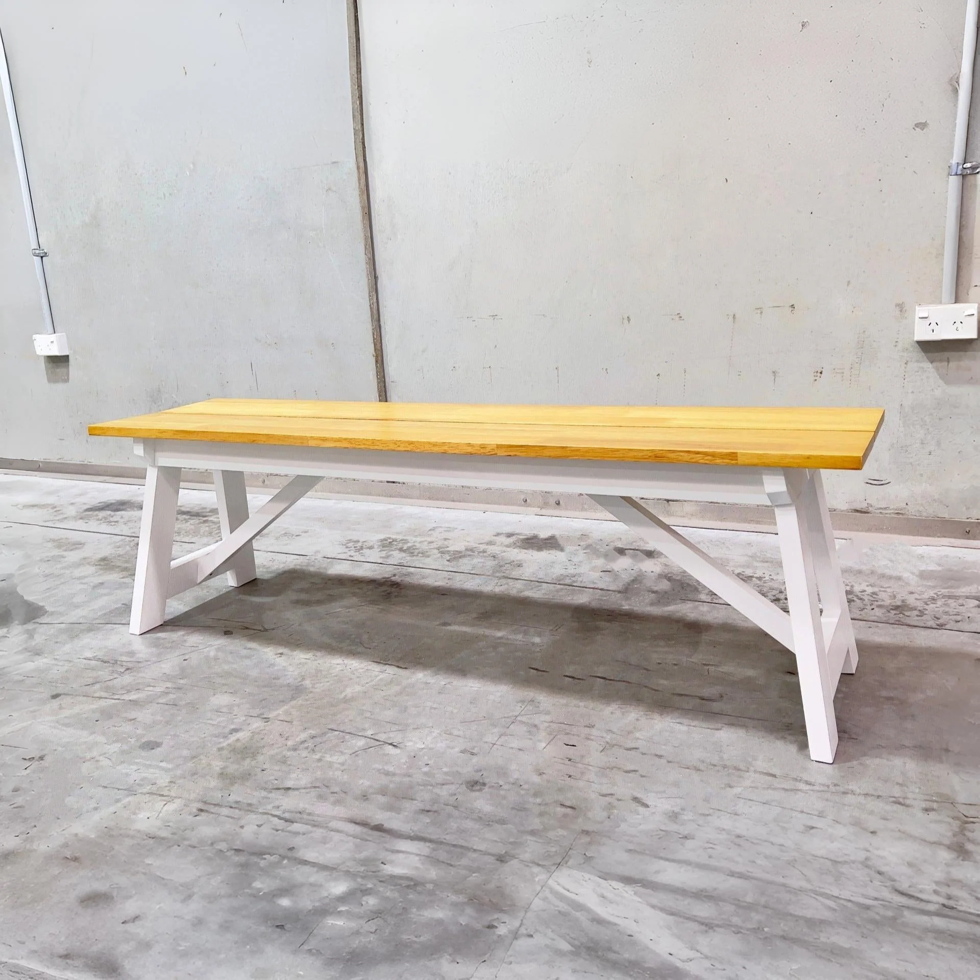 Bali Dining Bench Seat - Oak + White - Image 2